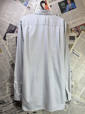 Joseph Abboud® Large | Chest: 23" | White & Grey | Shirt | Cotton | 4255 - Genuine Maal