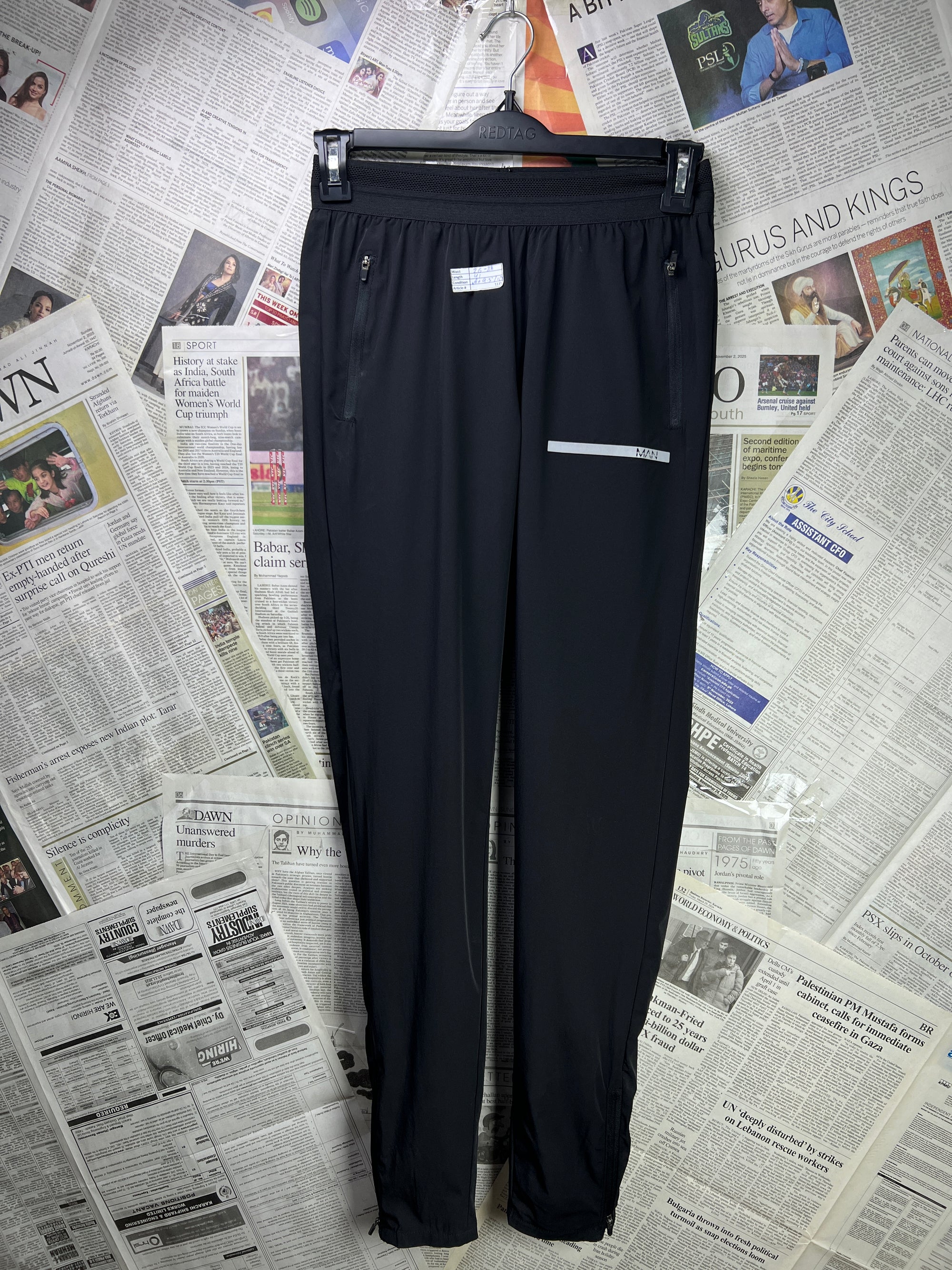 MAN® Waist: 26" to 28" | Black | Trouser | Nylon Blend | 1115 - Genuine Maal
