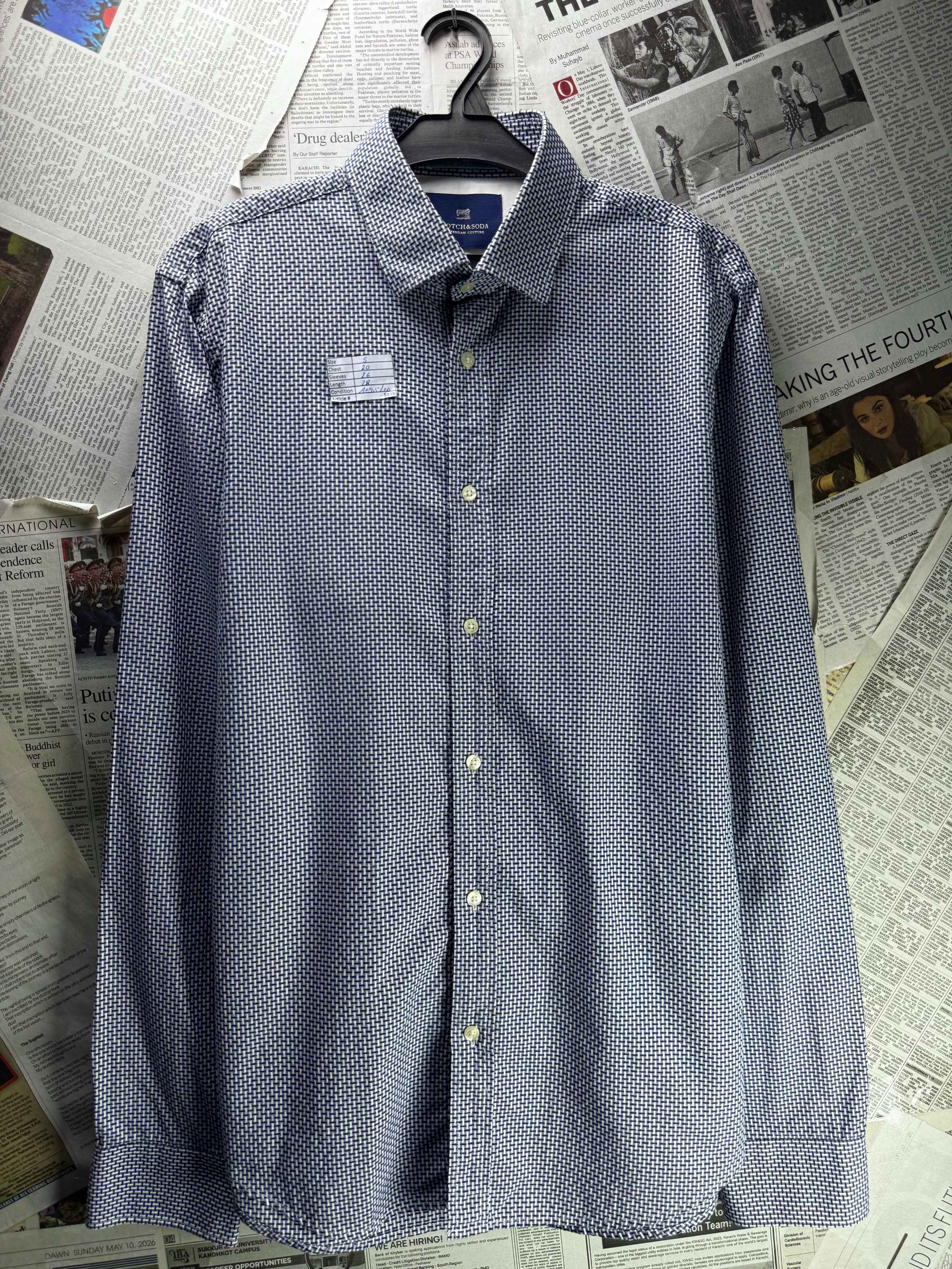Scotch&Soda® Small | Chest: 20" | Blue | Shirt | Cotton | 5438 - Genuine Maal