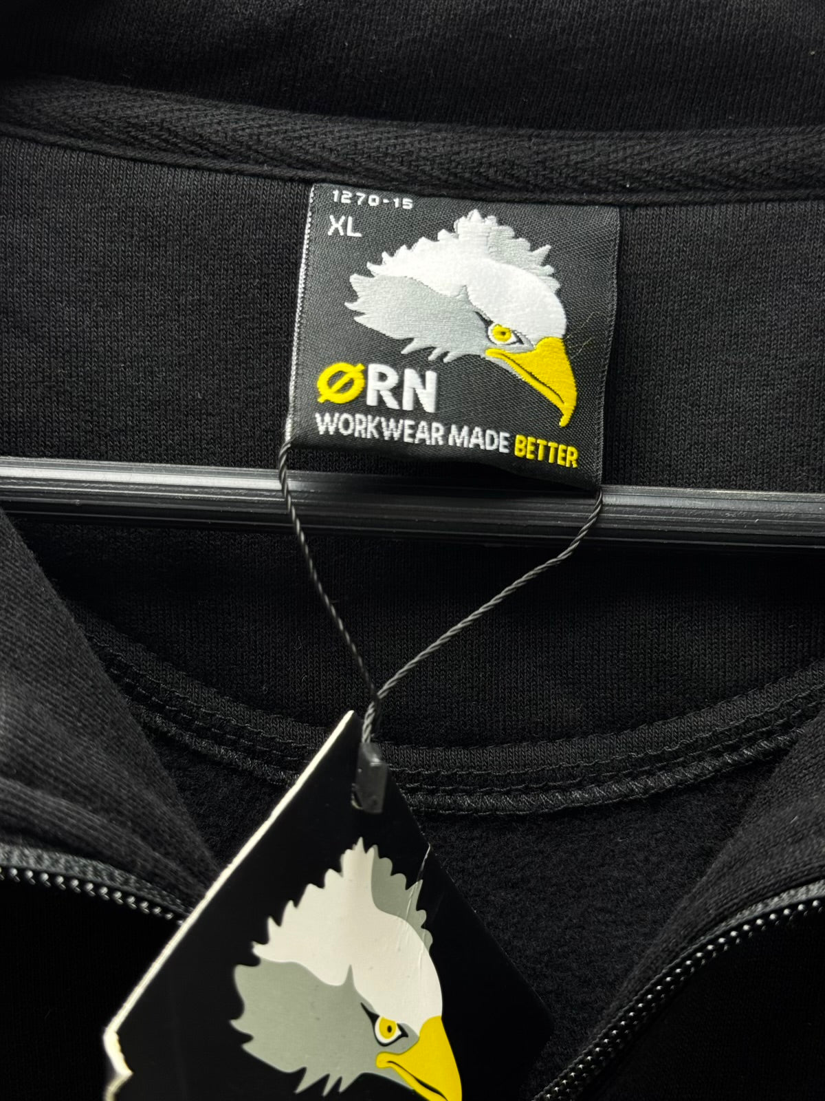 ORN Workwear® XL | Chest: 25" | Black | Inner Fleece Quarter-Zip Pullover | Poly-Cotton | M41 - 7843