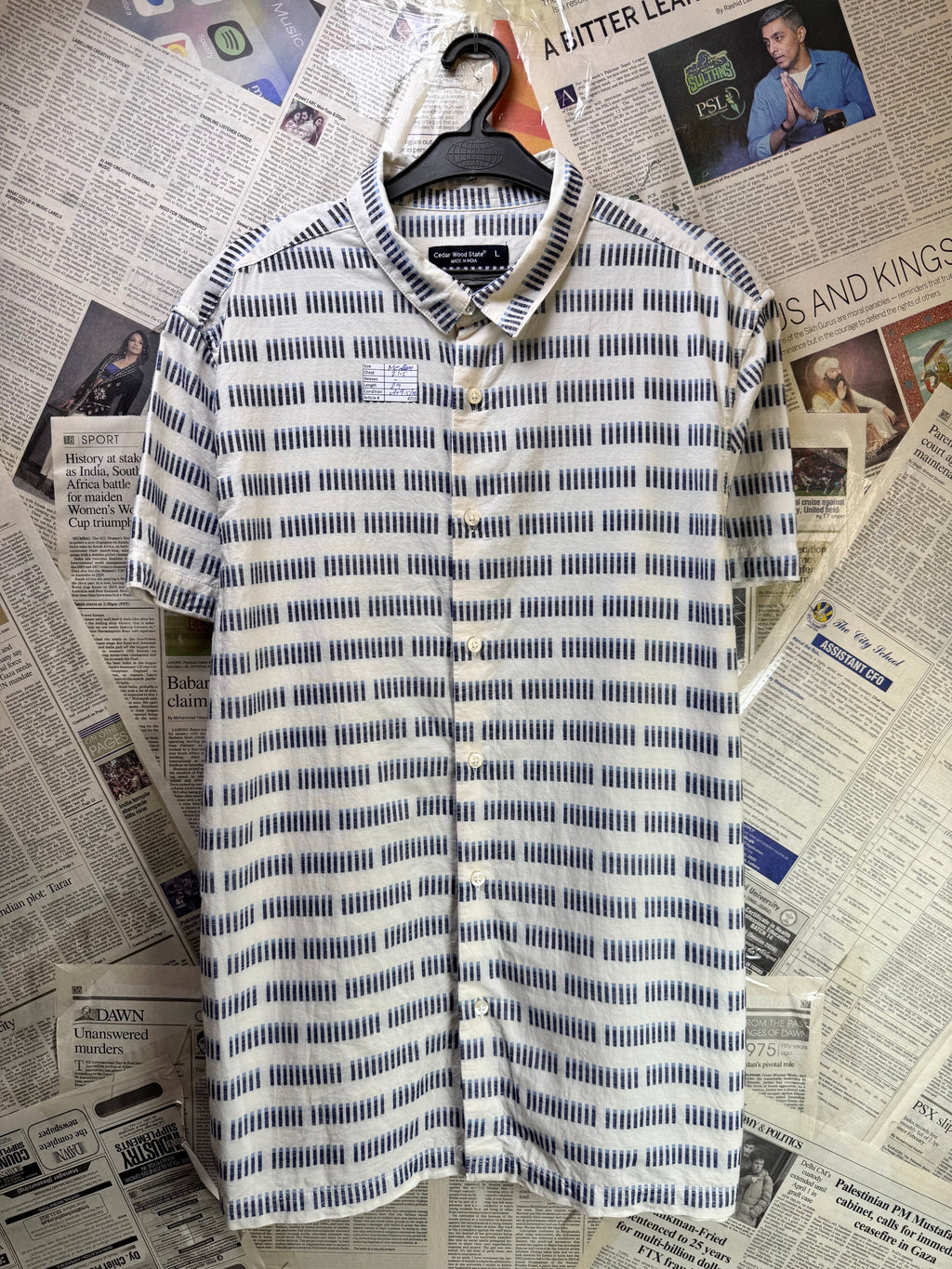 Cedar Wood® Medium | Chest: 21.5" | Porcelain | Camp Shirt | Cotton | 4259 - Genuine Maal