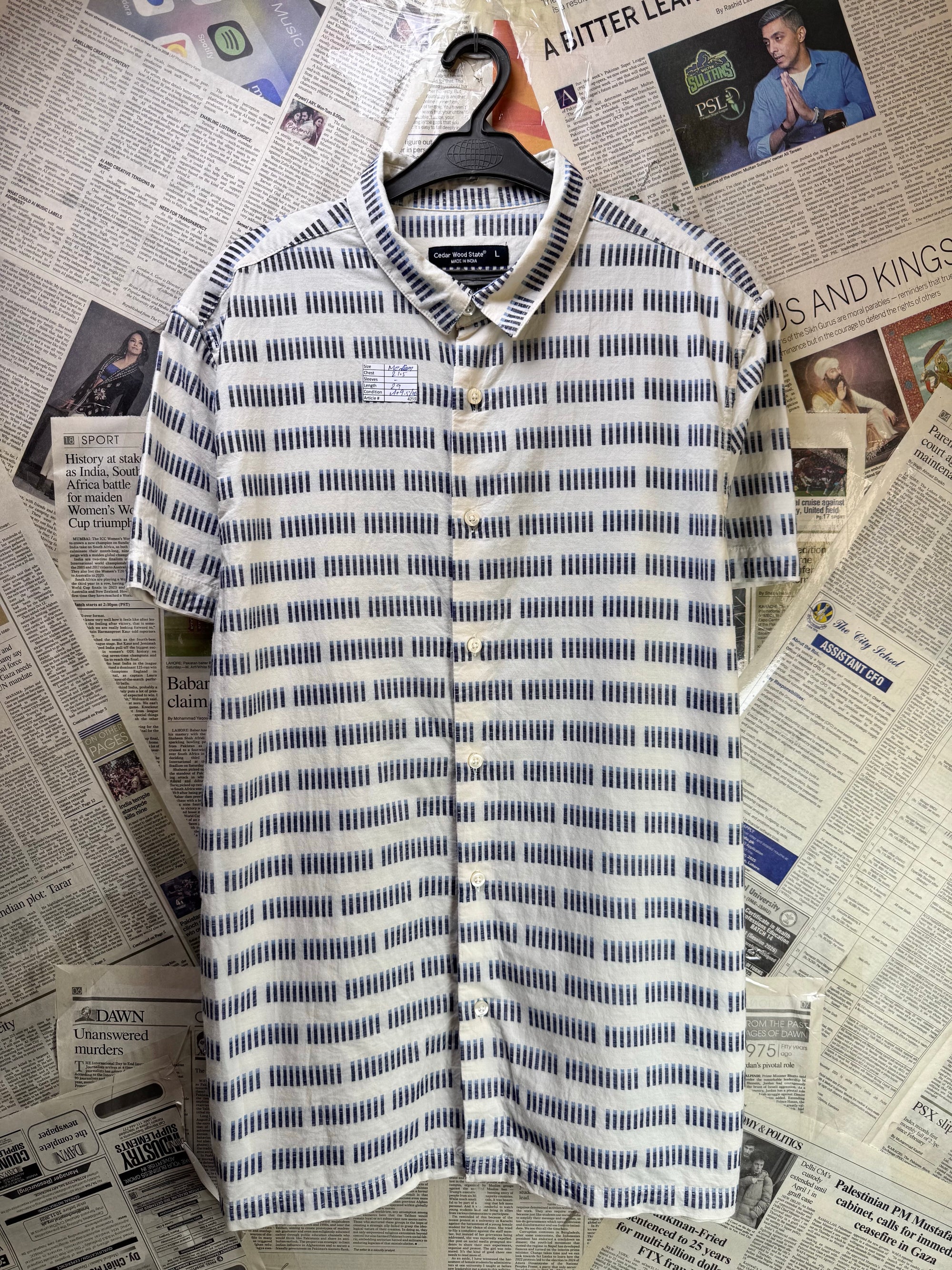 Cedar Wood® Medium | Chest: 21.5" | Porcelain | Camp Shirt | Cotton | 4259 - Genuine Maal