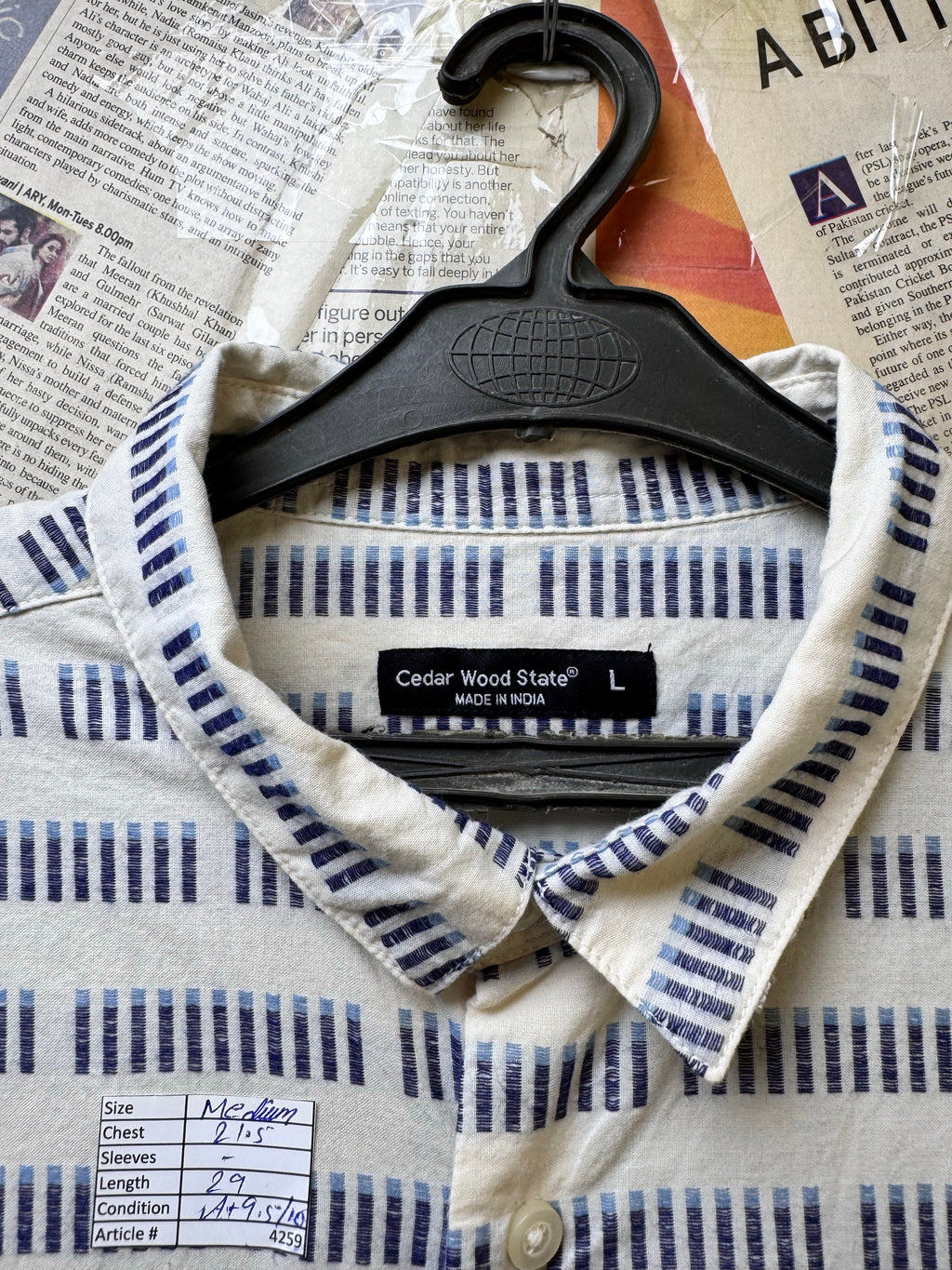 Cedar Wood® Medium | Chest: 21.5" | Porcelain | Camp Shirt | Cotton | 4259 - Genuine Maal