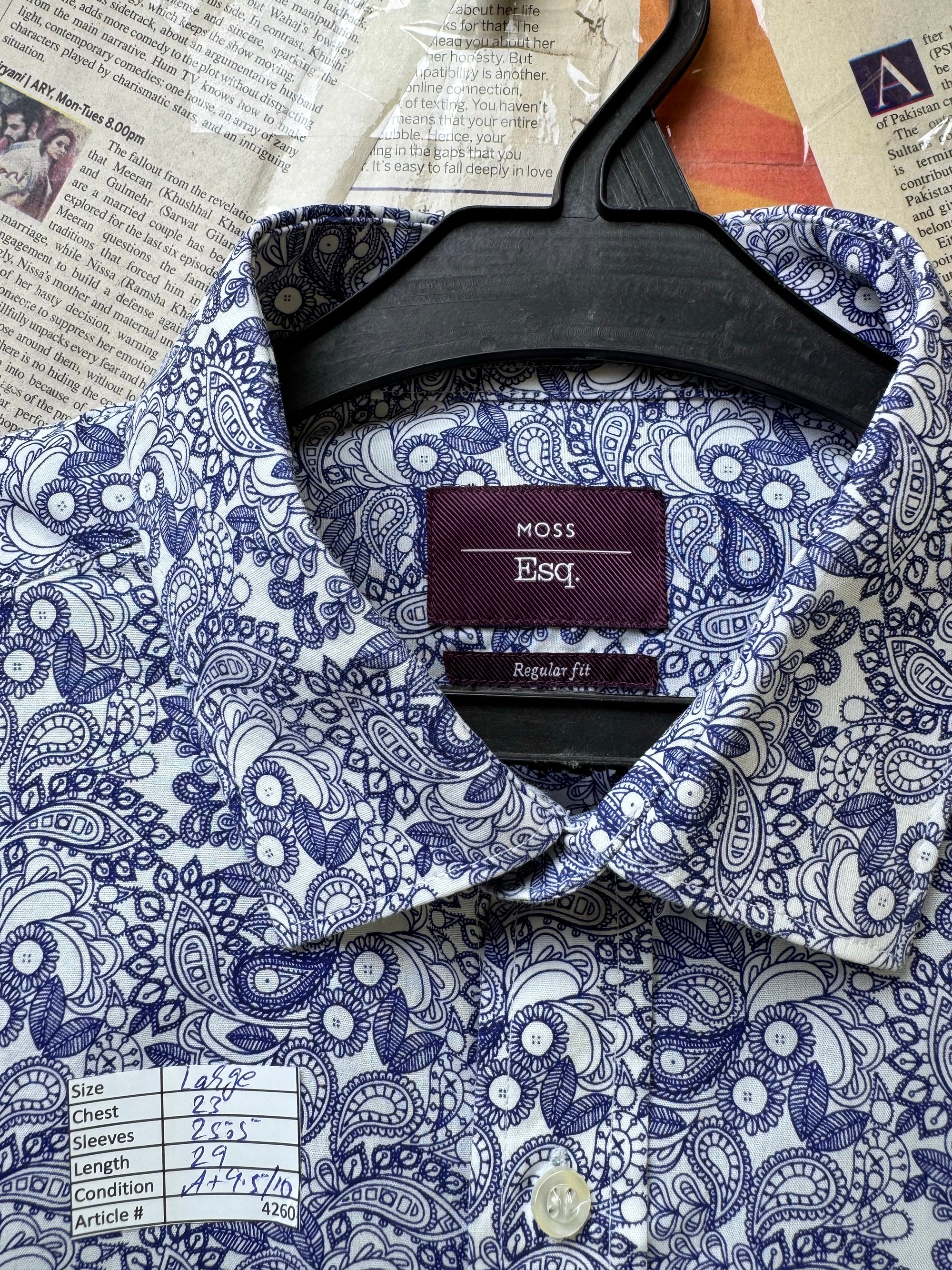 MOSS® Large | Chest: 23" | Floral | Shirt | Cotton - Poly | 4260 - Genuine Maal