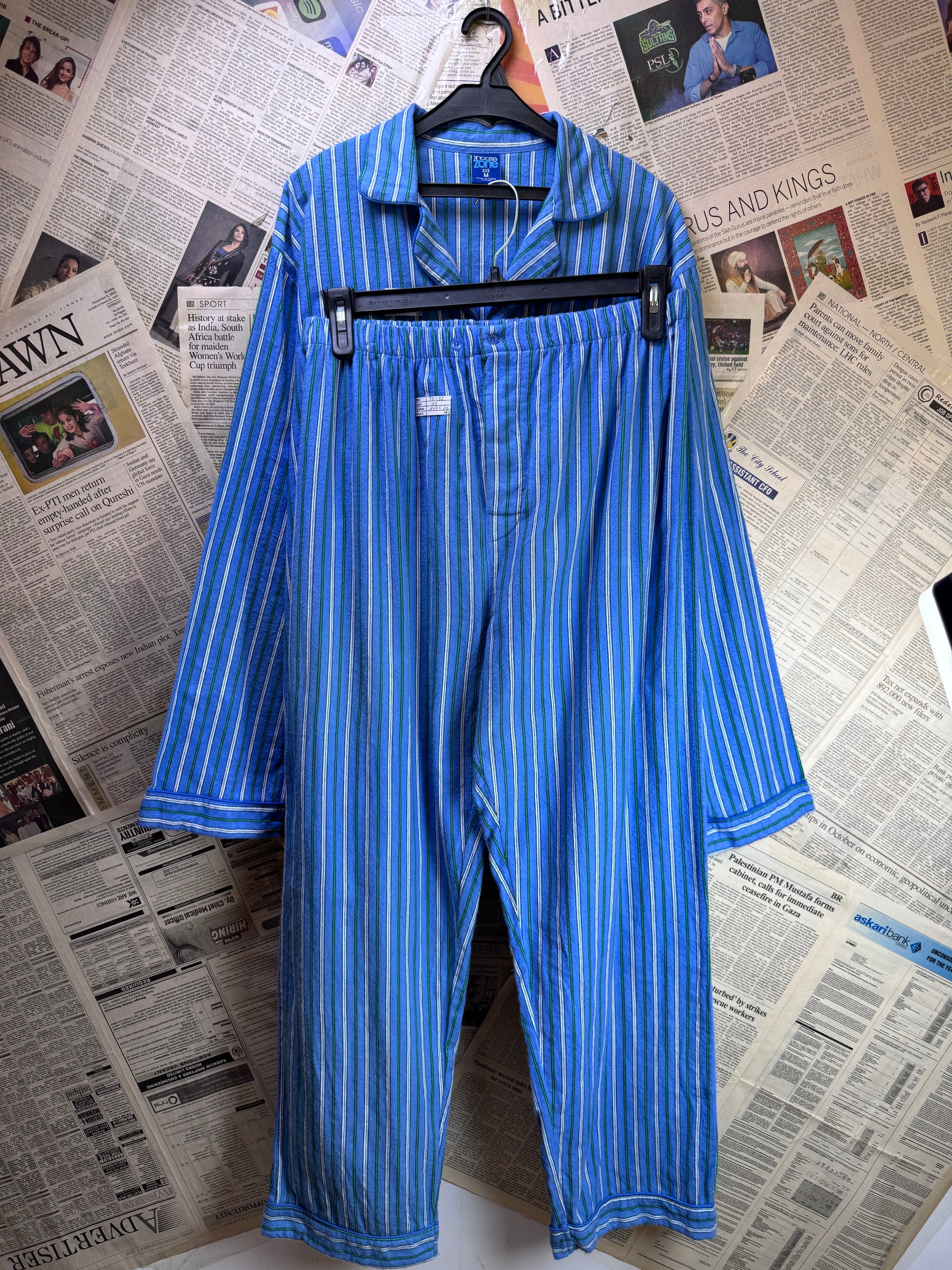 SnoozeZone® Medium | Chest: - " | Blue Stripe | Sleep Suit | Cotton | 4038 / 1472 - Genuine Maal
