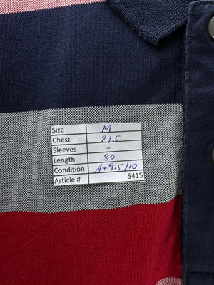Burberry® Medium | Chest: 21.5" | Stripes | Polo | Cotton | 5415 - Genuine Maal