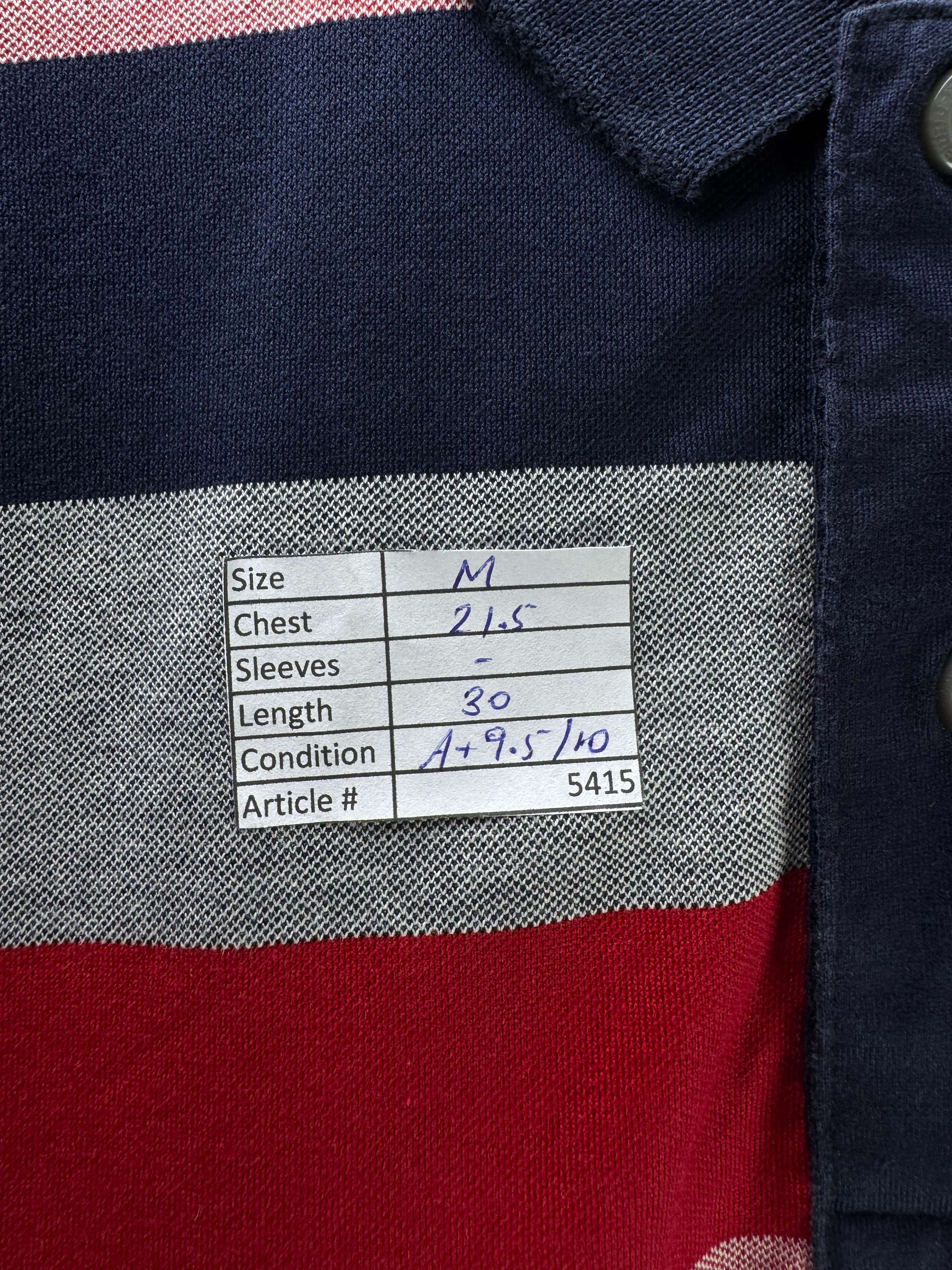 Burberry® Medium | Chest: 21.5" | Stripes | Polo | Cotton | 5415 - Genuine Maal