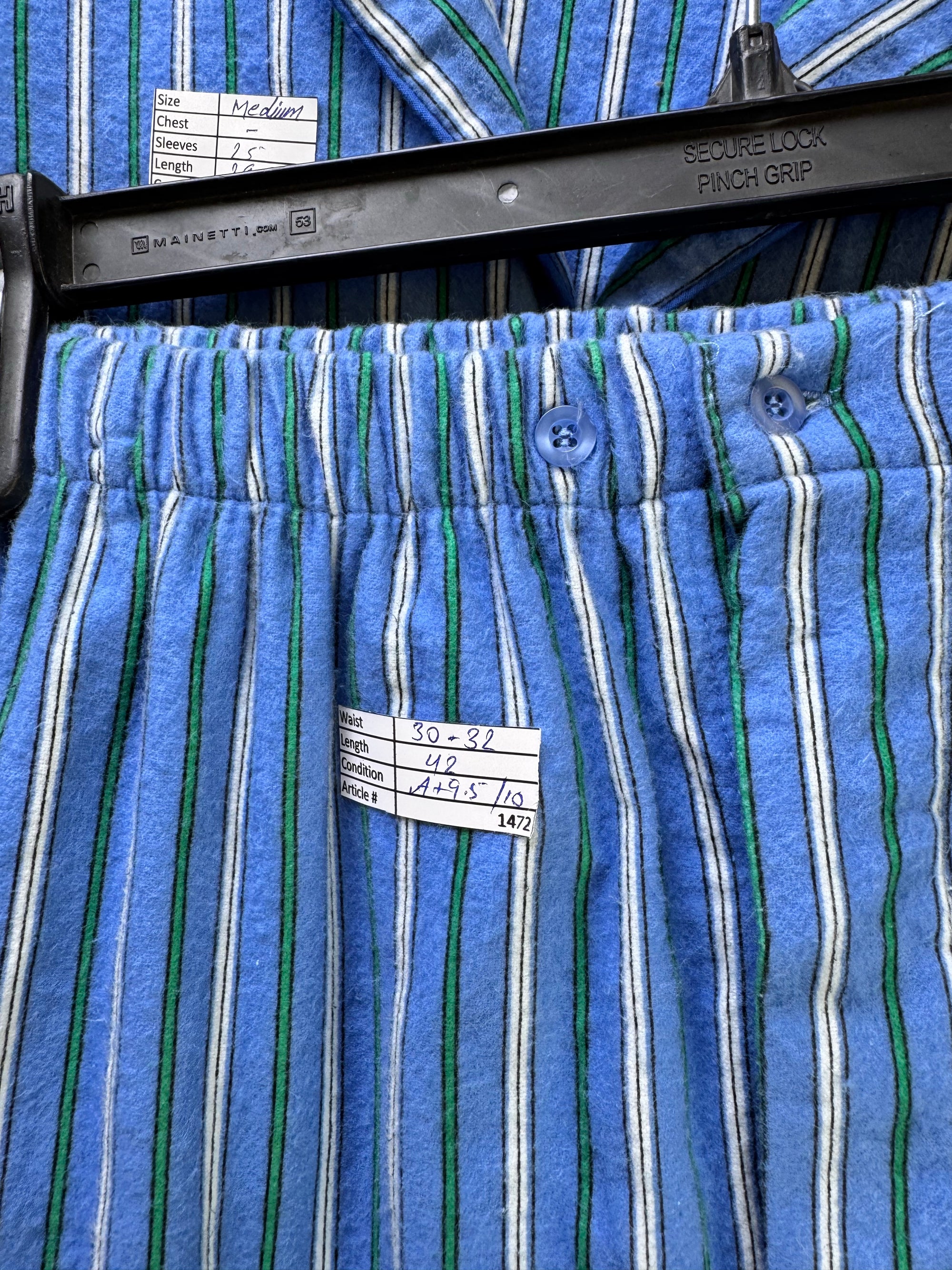 SnoozeZone® Medium | Chest: - " | Blue Stripe | Sleep Suit | Cotton | 4038 / 1472 - Genuine Maal