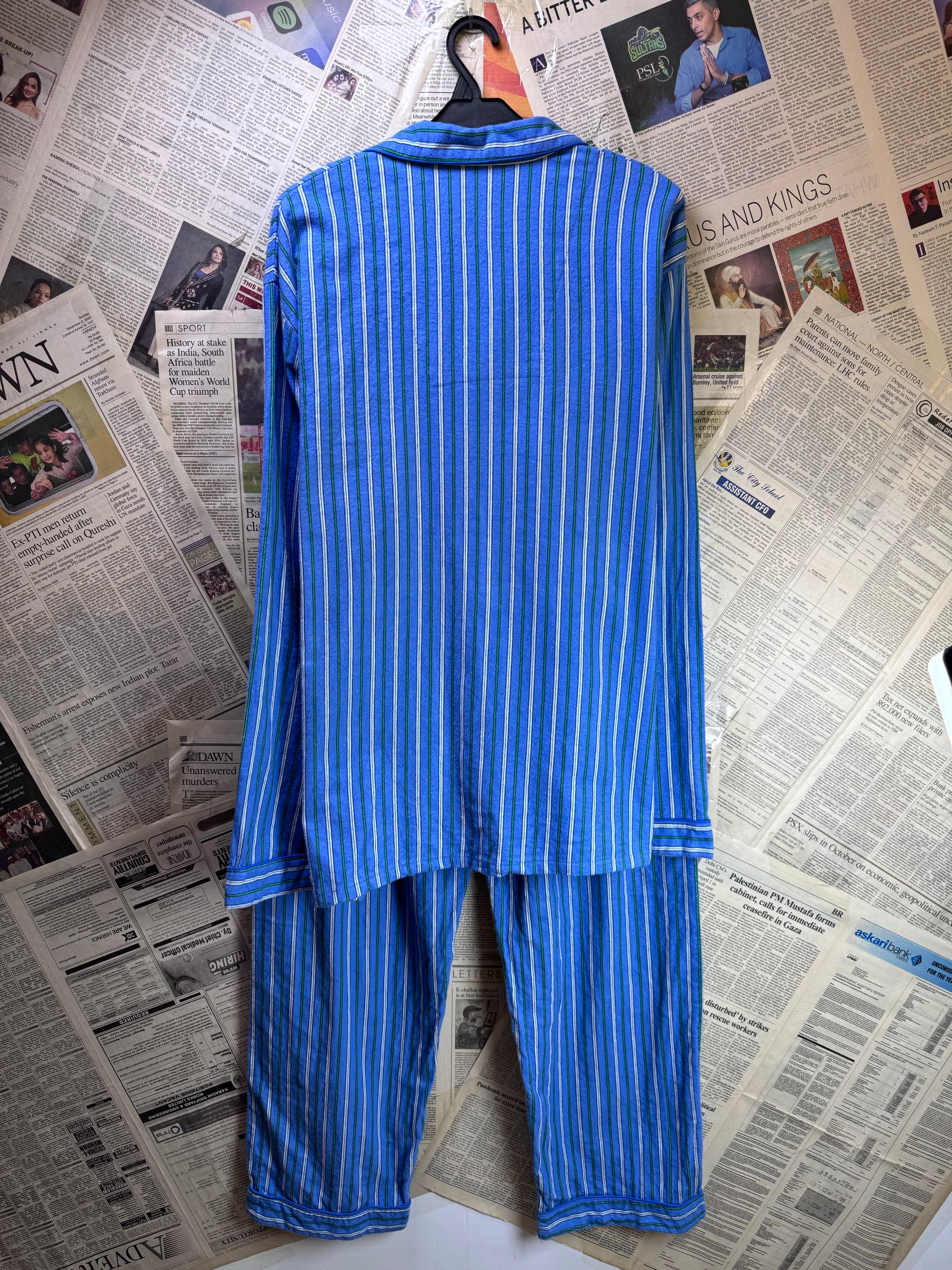 SnoozeZone® Medium | Chest: - " | Blue Stripe | Sleep Suit | Cotton | 4038 / 1472 - Genuine Maal