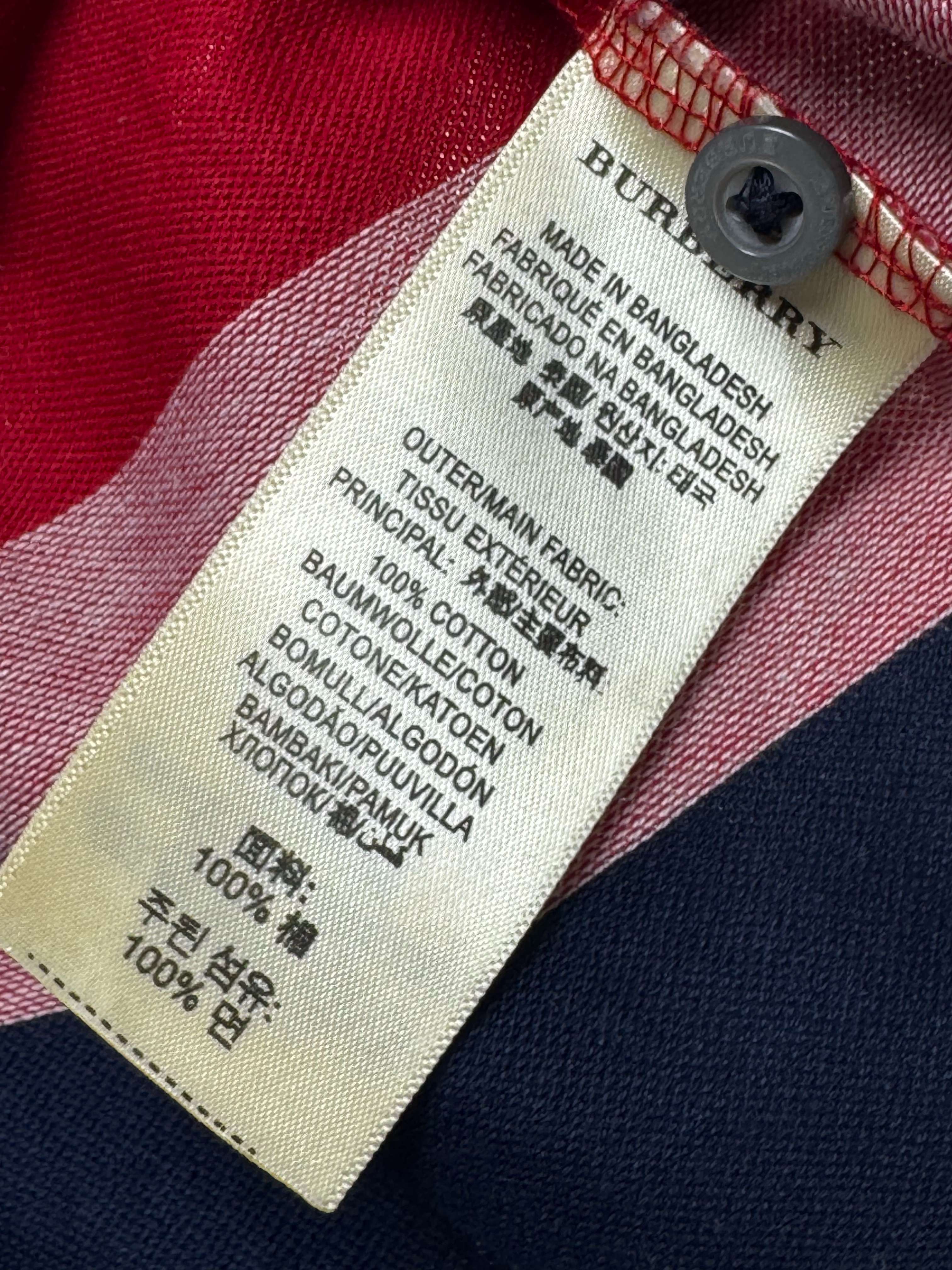 Burberry® Medium | Chest: 21.5" | Stripes | Polo | Cotton | 5415 - Genuine Maal
