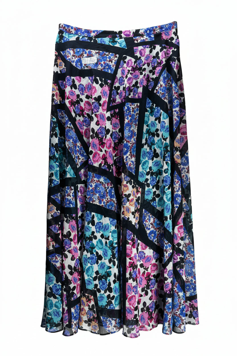 Topshop® Waist: 30" | Abstract Patchwork | Maxi Skirt | B6 - 3032 - Genuine Maal