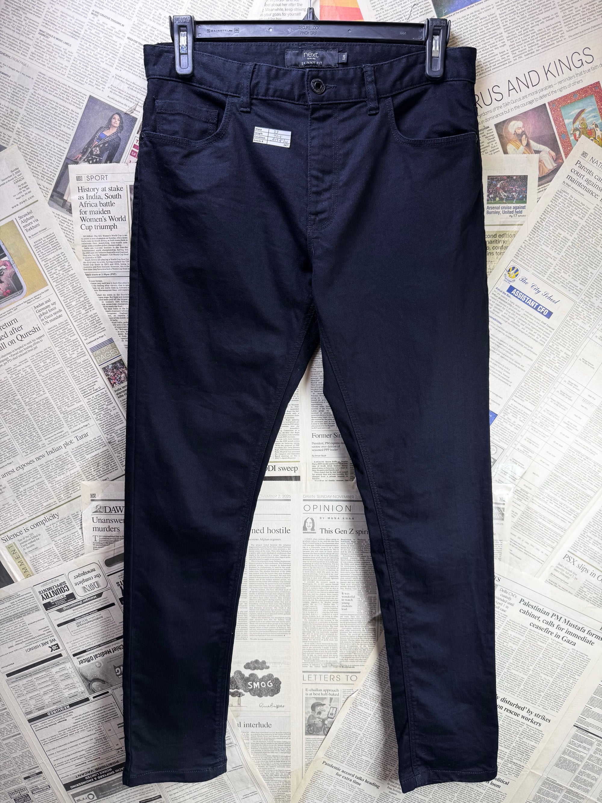 Next® Waist: 32" | Black | Skinny Fit Denim Pants | Cotton - Elastane | 1471 - Genuine Maal