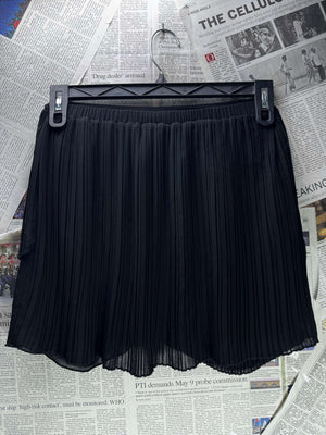 Promod® Waist: 26" to 28" | Pleated Jet Black | Mini Skirt | B6 - 3048 - Genuine Maal