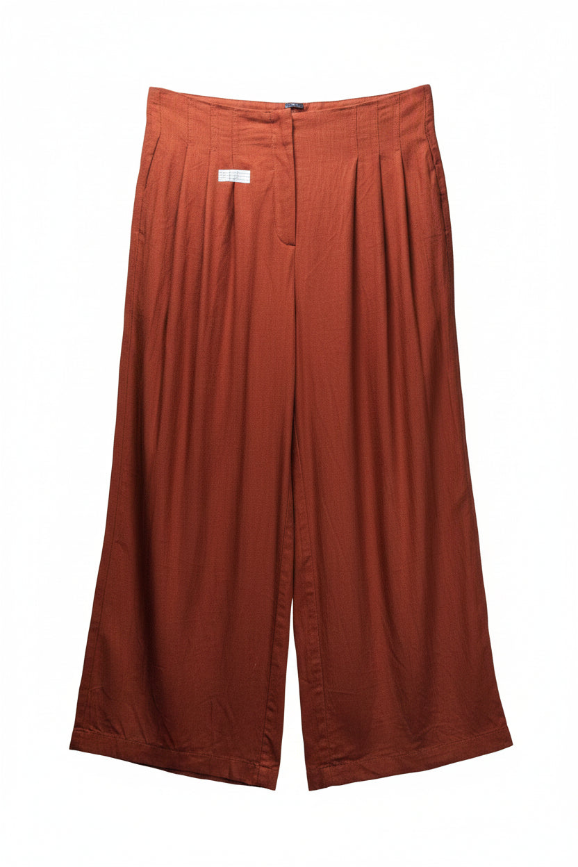 George® Waist: 34" | Slub Texture Terracotta | Palazzo Pants | B7 - 3156 - Genuine Maal