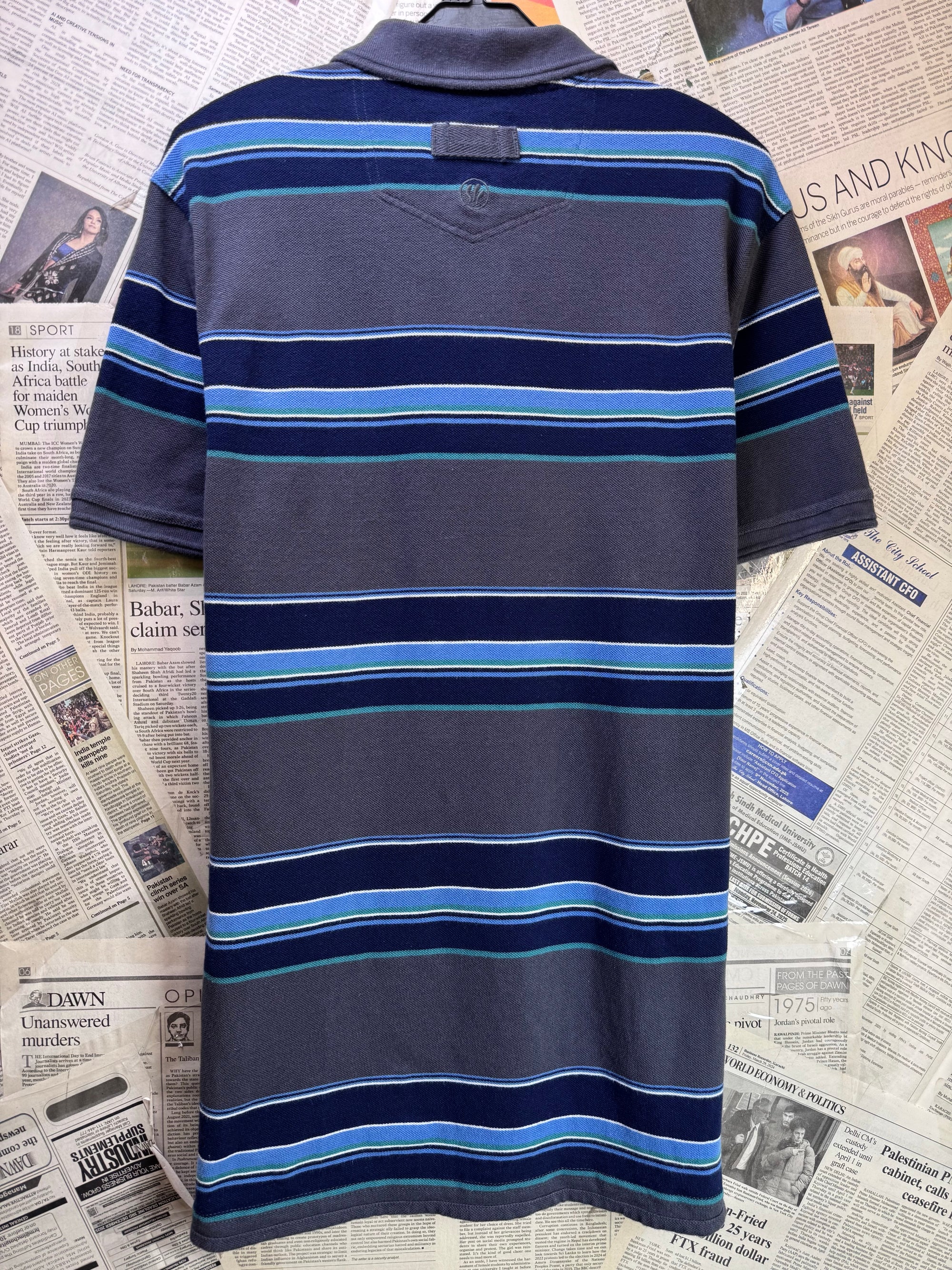 Fatface® Small | Chest: 19" | Grey & Blue | Polo | Cotton - Poly | 4242 - Genuine Maal