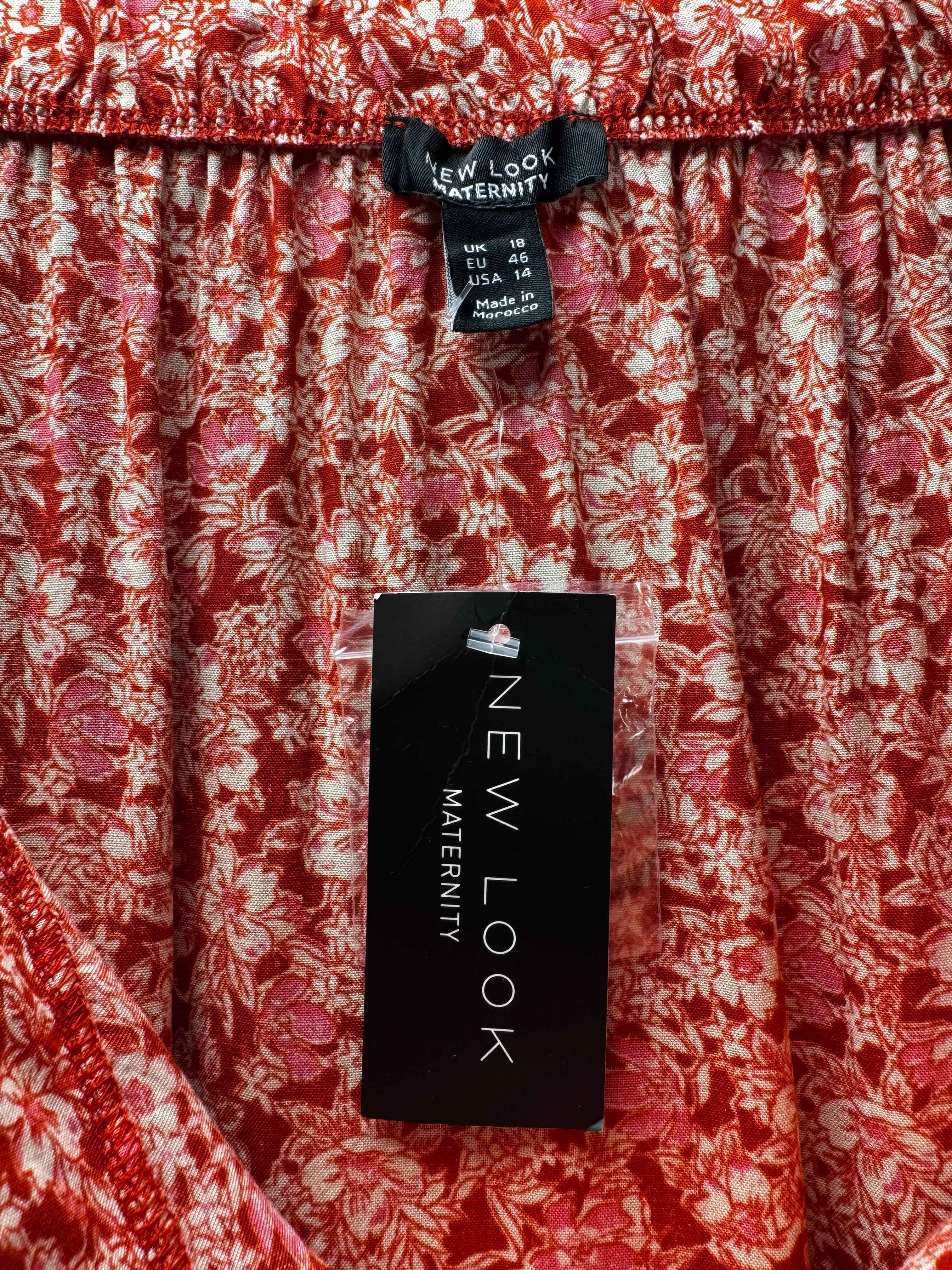 New Look® Waist: 40" to 42" | Ditsy Floral Crimson Red & White | Midi Skirt | B7 - 3069 - Genuine Maal