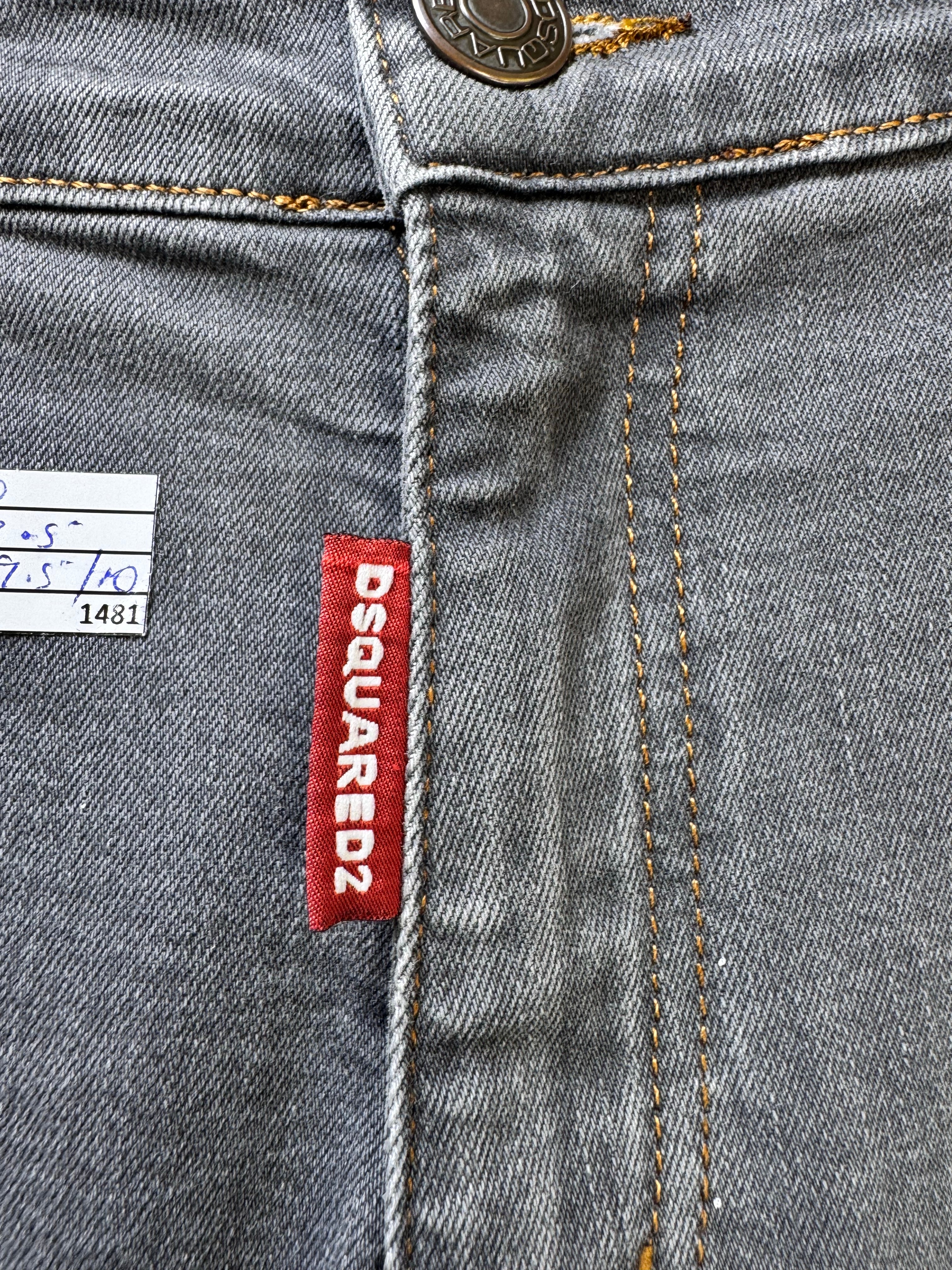 DSQUARED2® Waist: 40" | Stone Grey | Biker Distressed Denim Pants | Cotton - Elastane | 1481 - Genuine Maal