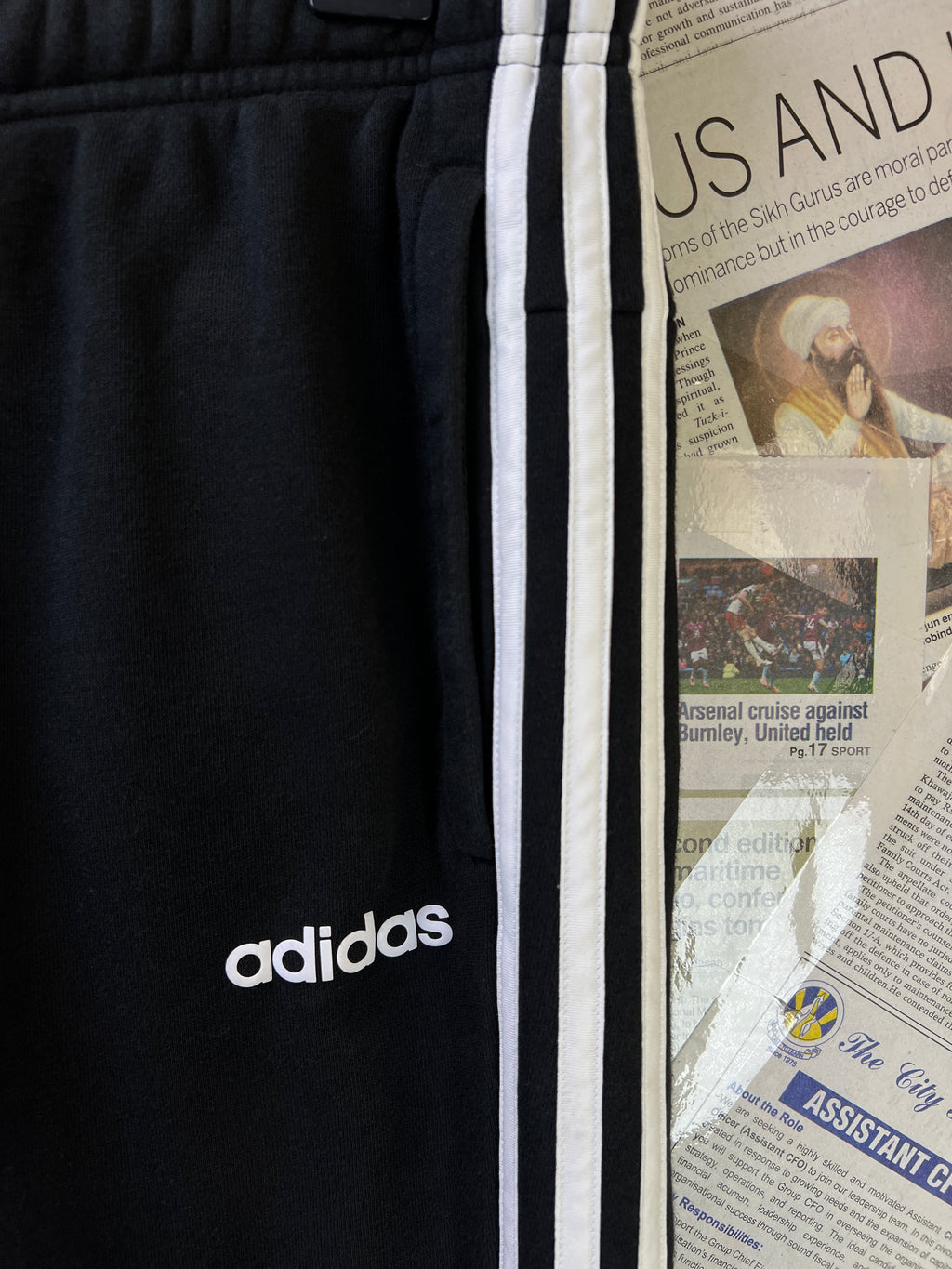 Adid*s® Waist: 30" to 32" | Black | Trouser | Cotton - Poly | 2349 - Genuine Maal