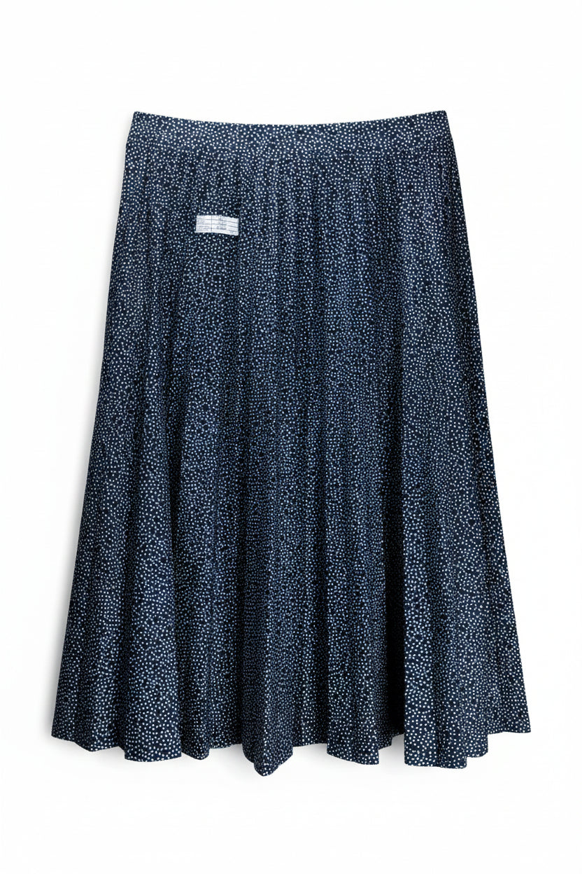 M&S® Waist: 28" | Micro - Polka Dot Navy Blue | Midi Skirt | B7 - 3155 - Genuine Maal