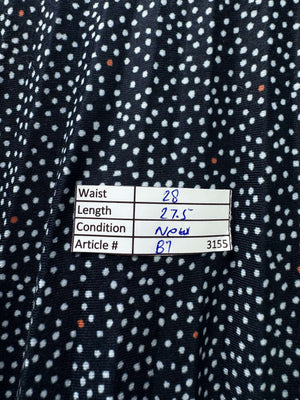 M&S® Waist: 28" | Micro - Polka Dot Navy Blue | Midi Skirt | B7 - 3155 - Genuine Maal