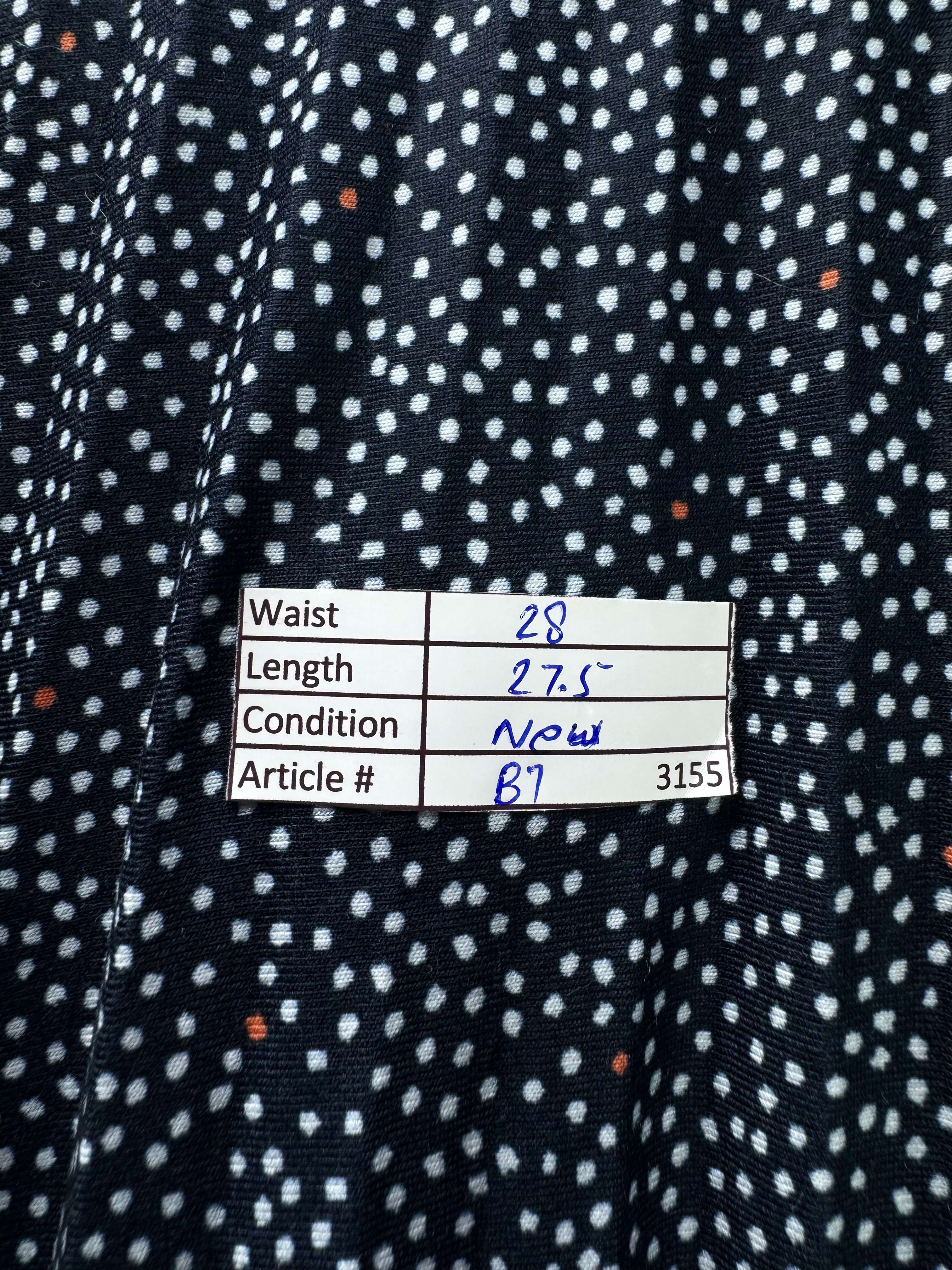 M&S® Waist: 28" | Micro - Polka Dot Navy Blue | Midi Skirt | B7 - 3155 - Genuine Maal