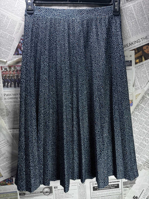 M&S® Waist: 28" | Micro - Polka Dot Navy Blue | Midi Skirt | B7 - 3155 - Genuine Maal