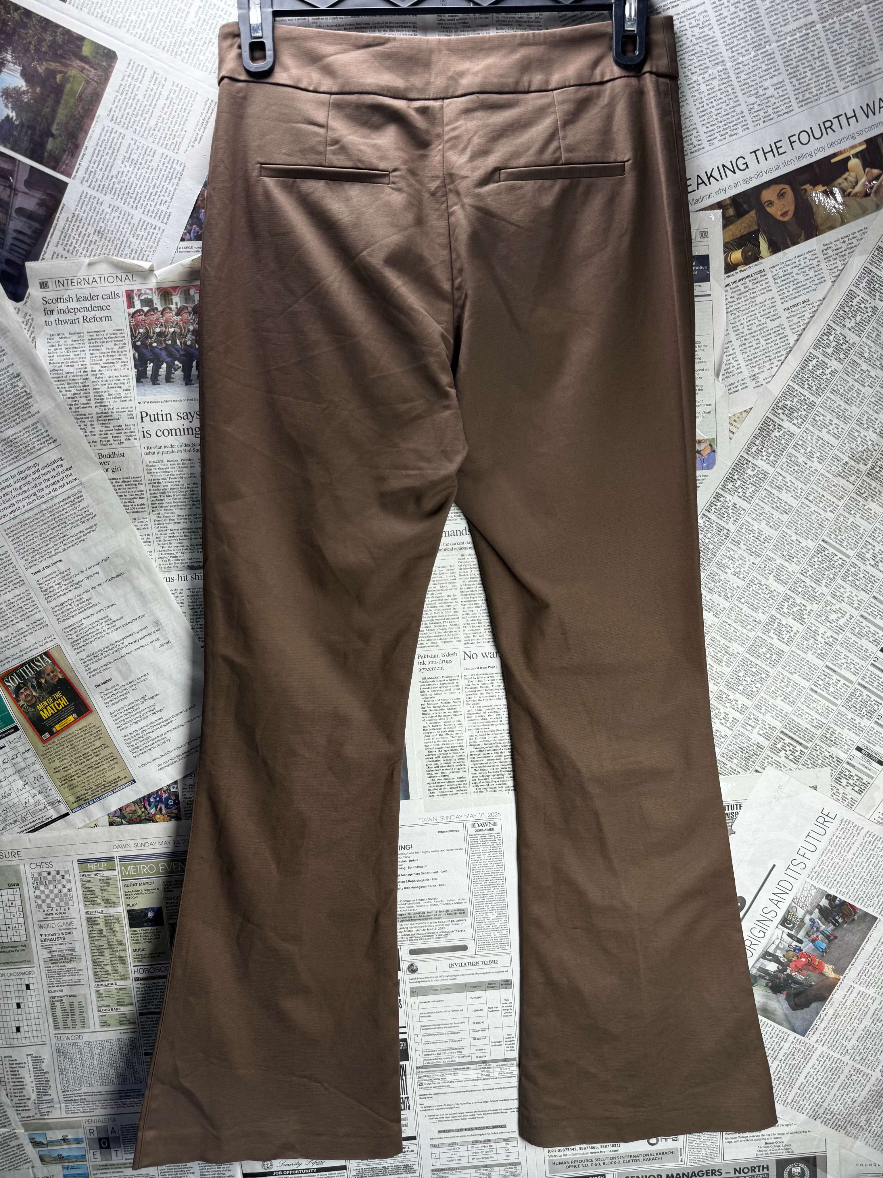 Topshop® Waist: 30" | Mocha Brown | Bootcut Pants | B7 - 3066 - Genuine Maal
