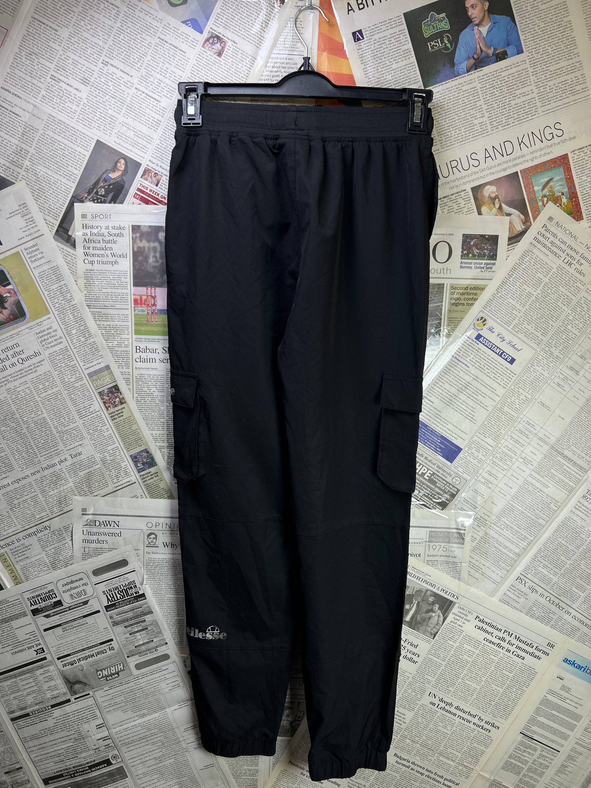 Ellesse® Waist: 26" | Black | Cargo Trouser | Poly | 2345 - Genuine Maal