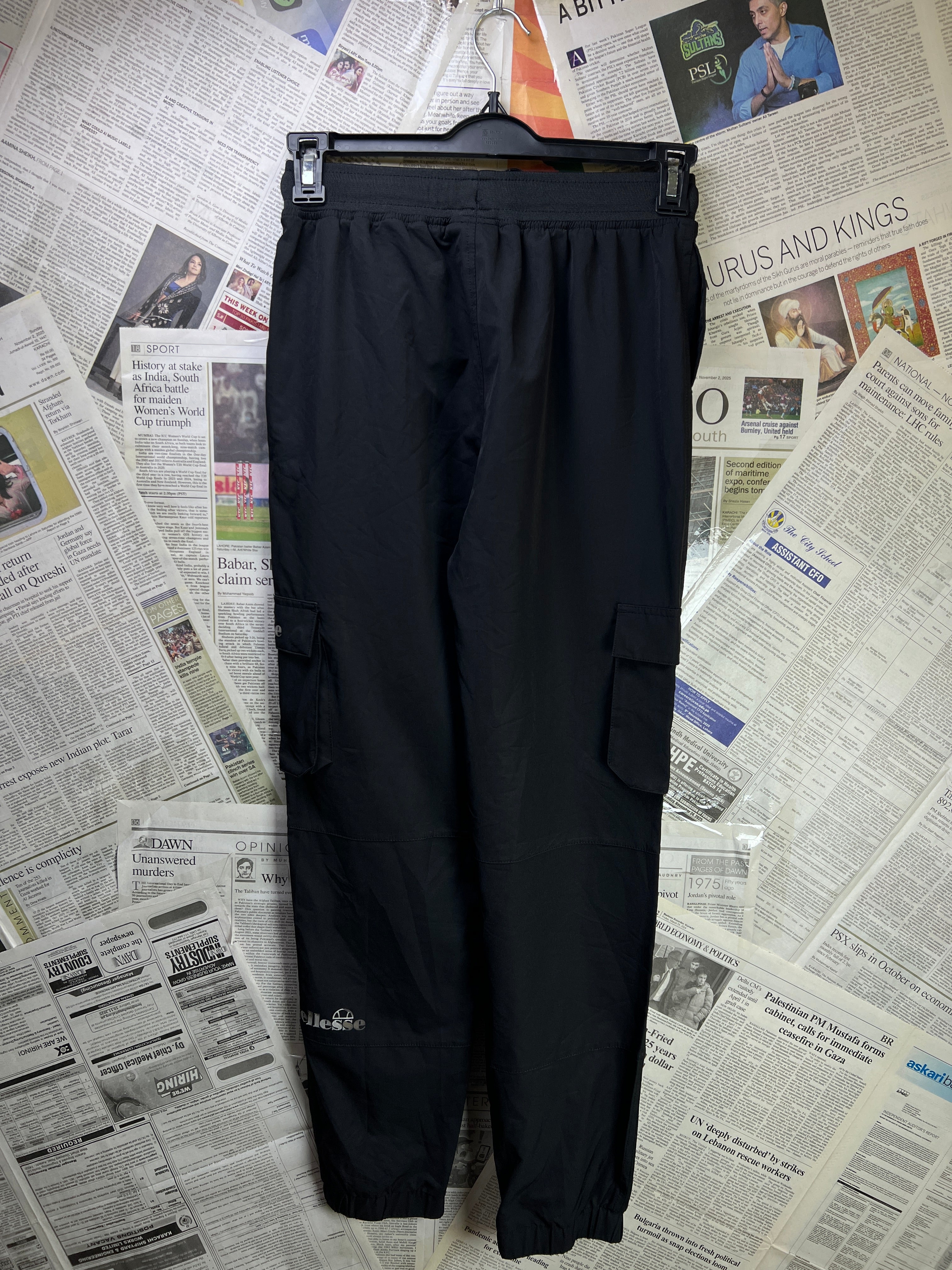 Ellesse® Waist: 26" | Black | Cargo Trouser | Poly | 2345 - Genuine Maal