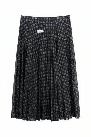 Hollister® Waist: 32" | Tartan Plaid Monochrome | Midi Skirt | B7 - 3068 - Genuine Maal