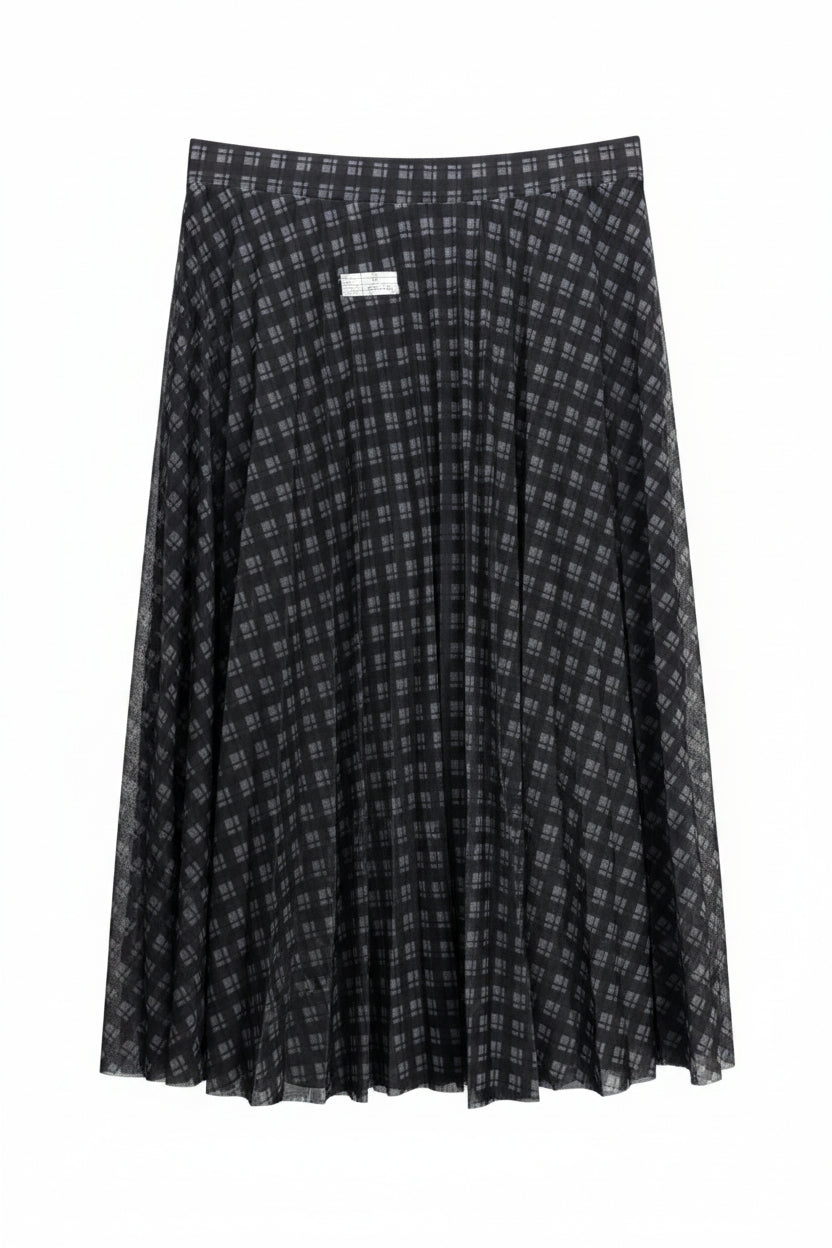 Hollister® Waist: 32" | Tartan Plaid Monochrome | Midi Skirt | B7 - 3068 - Genuine Maal