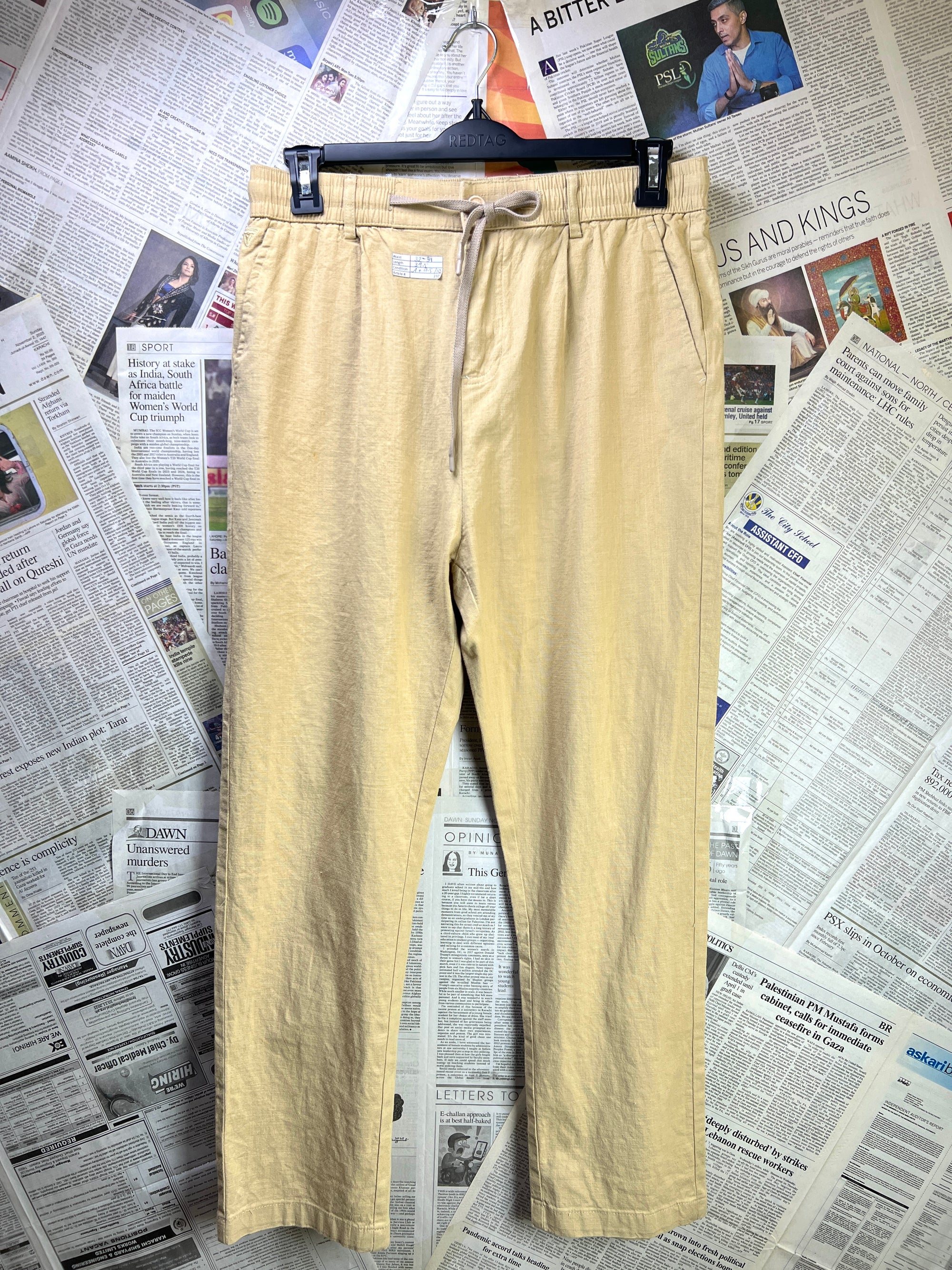 Stracci® Waist: 32" to 34" | Beige | Trouser | Cotton | 2320 - Genuine Maal