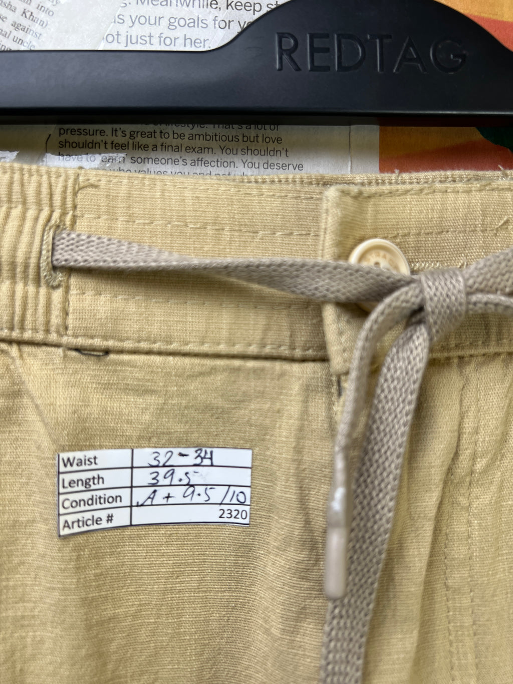 Stracci® Waist: 32" to 34" | Beige | Trouser | Cotton | 2320 - Genuine Maal