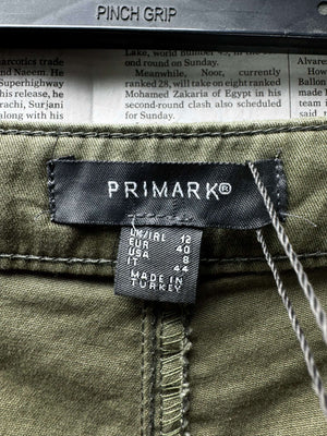 Primark® Waist: 30" | Solid Olive Green | Cargo Trousers | B7 - 3163 - Genuine Maal
