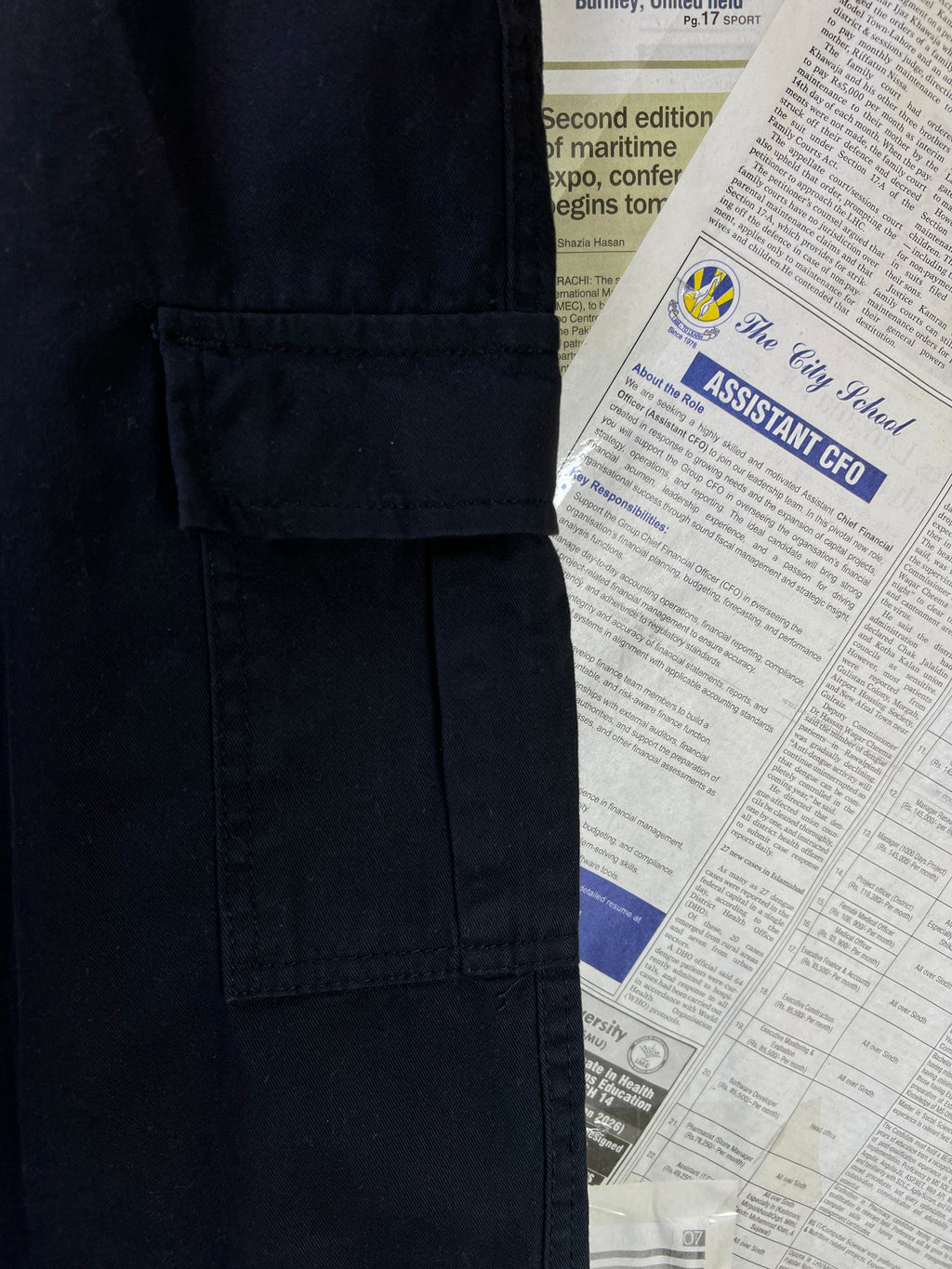 MAN® Waist: 24" | Black | Cargo Trouser | Cotton | 2317 - Genuine Maal