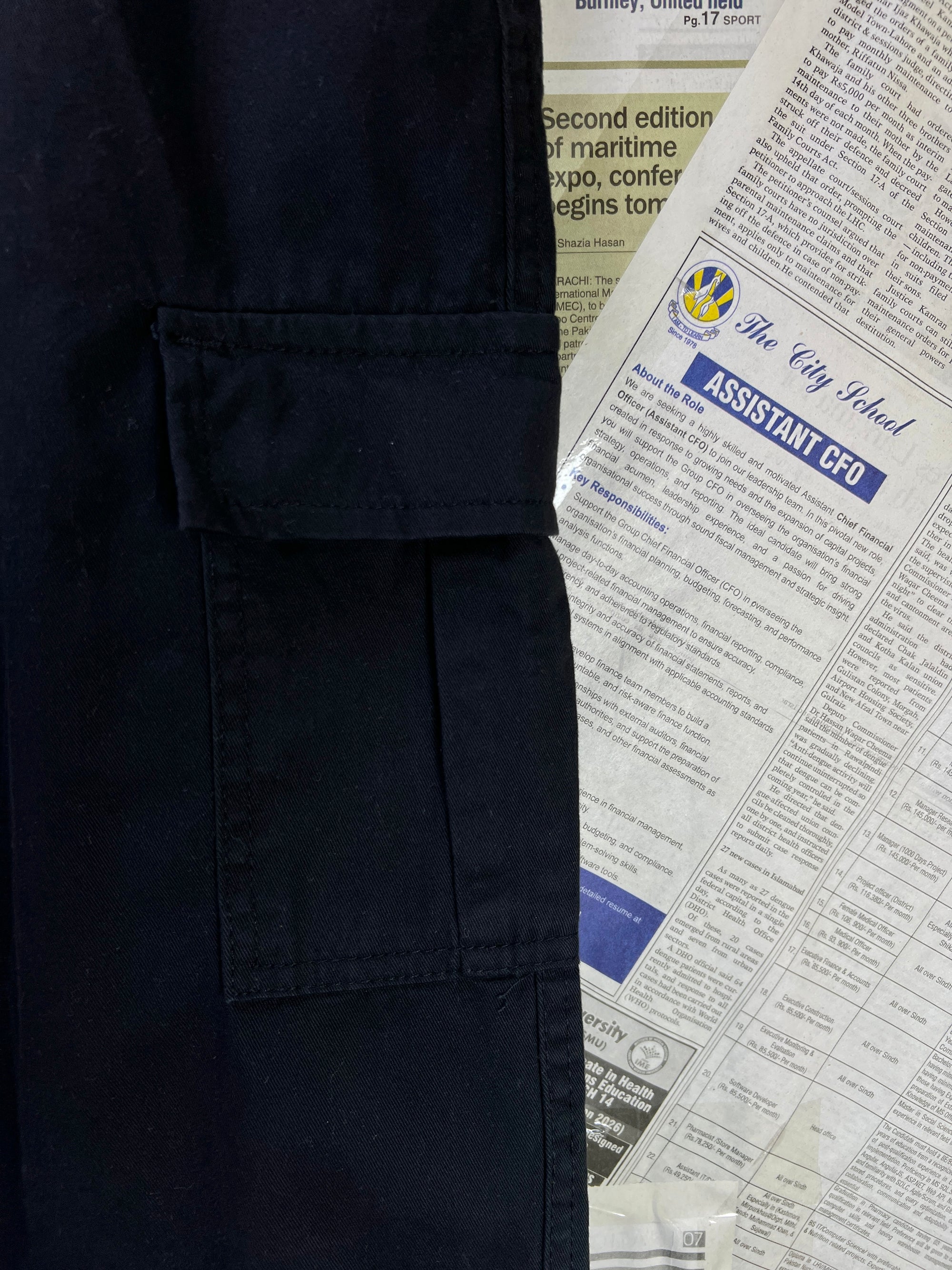 MAN® Waist: 24" | Black | Cargo Trouser | Cotton | 2317 - Genuine Maal