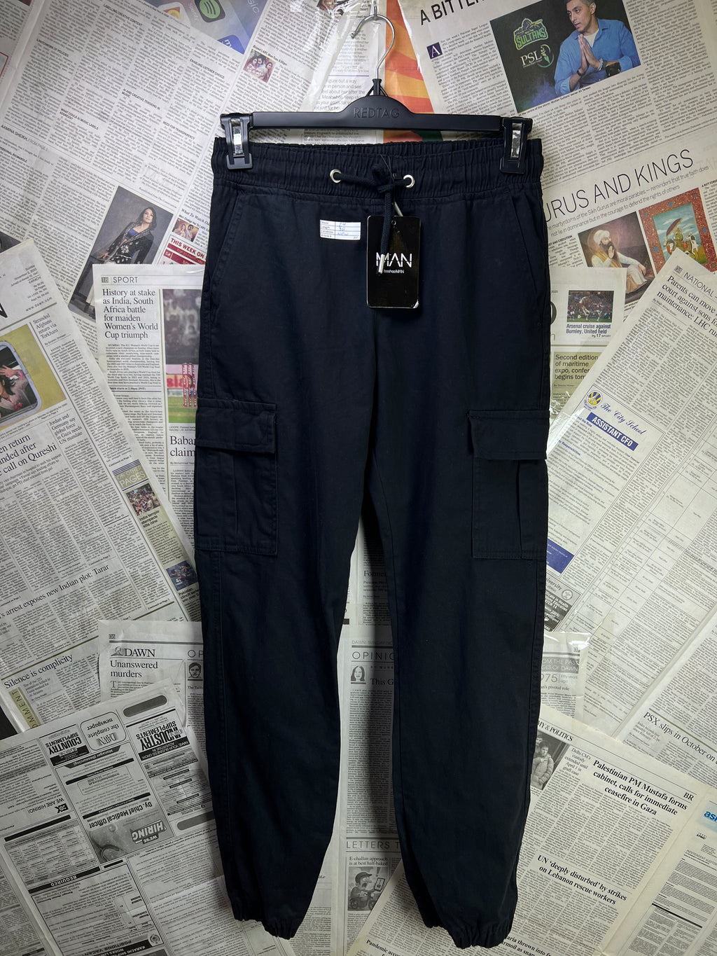 MAN® Waist: 24" | Black | Cargo Trouser | Cotton | 2317 - Genuine Maal