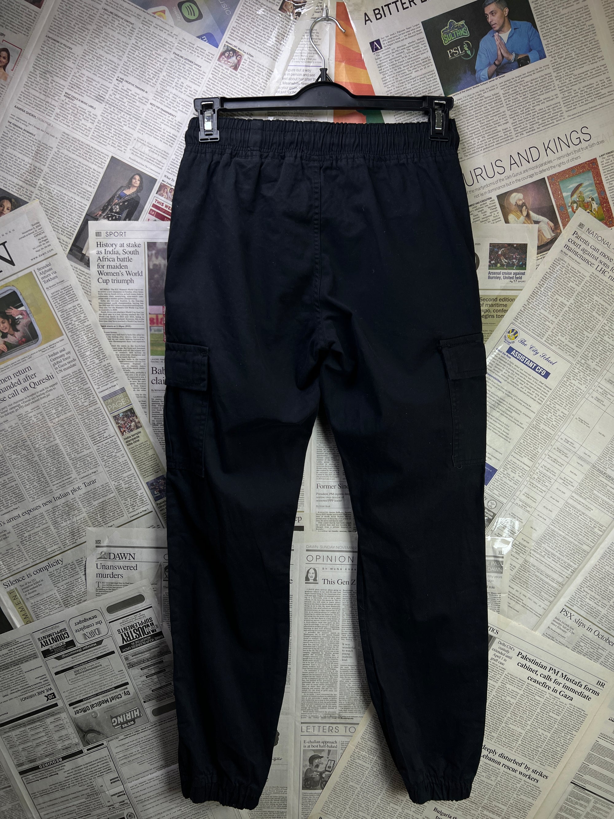 MAN® Waist: 24" | Black | Cargo Trouser | Cotton | 2317 - Genuine Maal