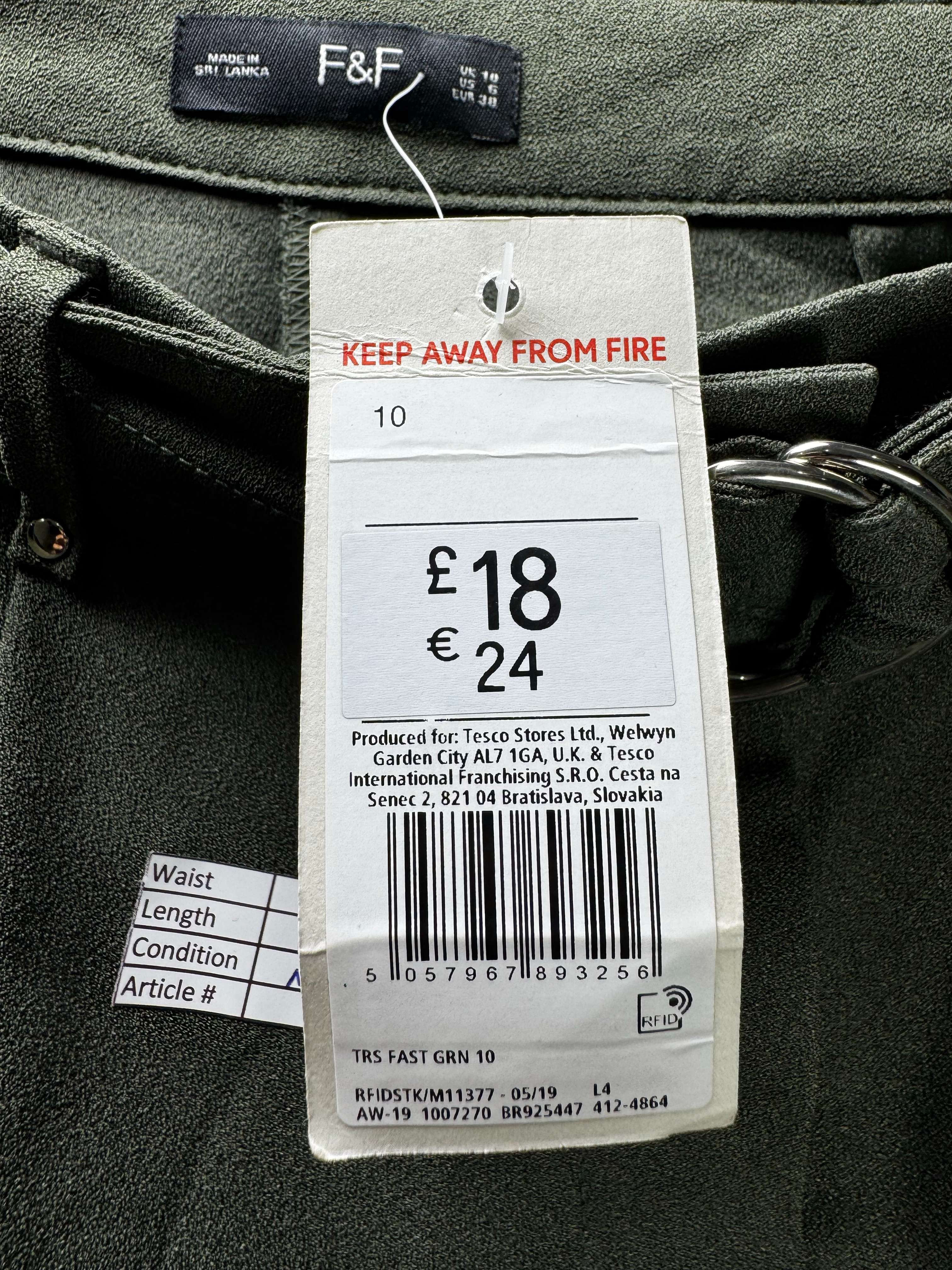 F&F® Waist: 28" | Olive Green | Dress Pants | B7 - 3150 - Genuine Maal