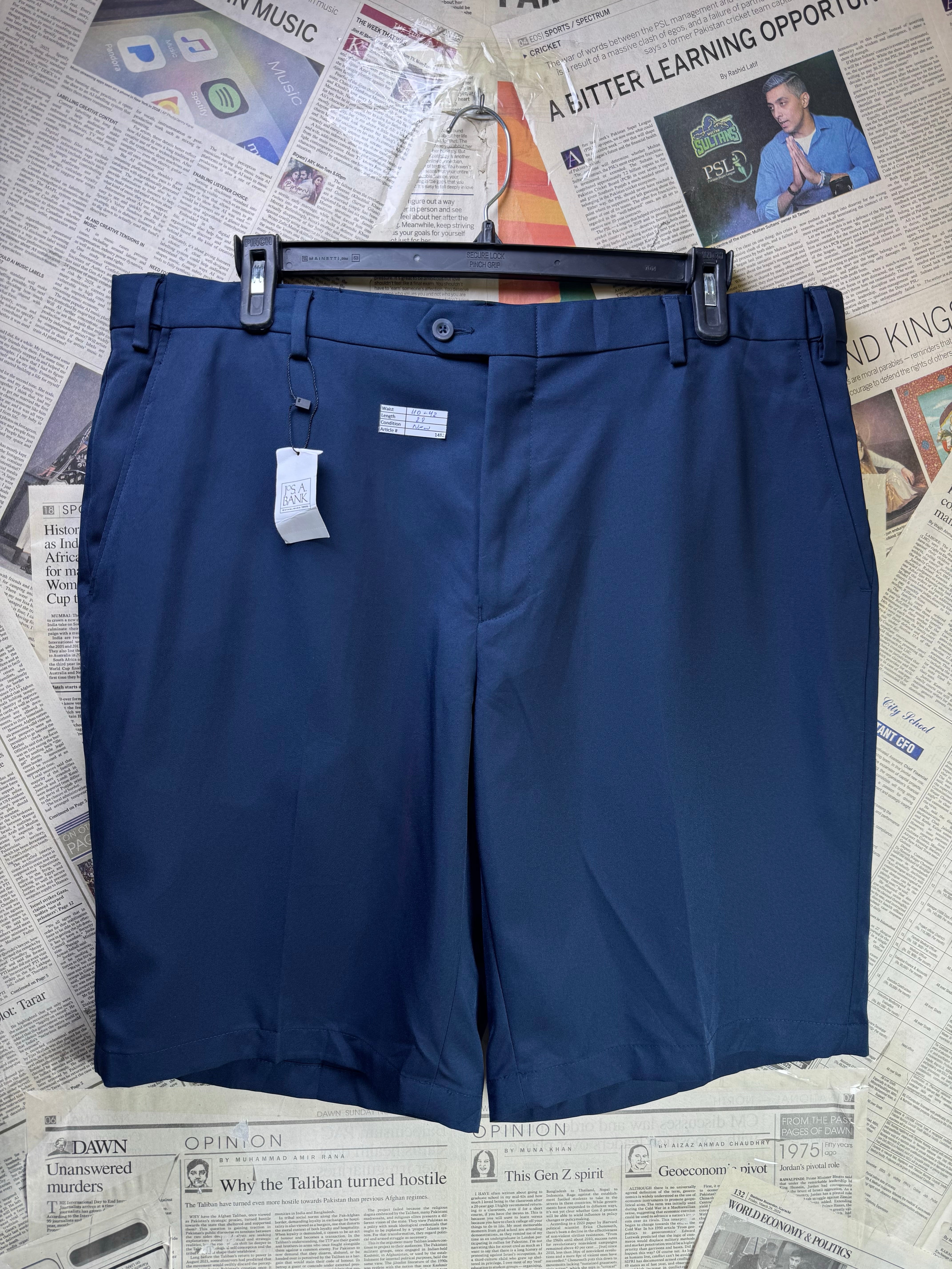 JOS. A. Bank® Waist: 40" to 42" | Navy Blue | Performance Shorts | Poly | 1482 - Genuine Maal
