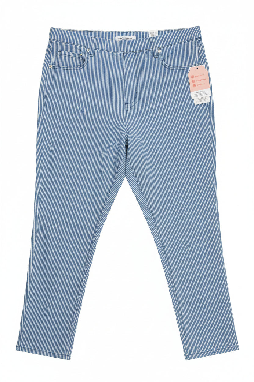 Papaya® Waist: 32" | Hickory Stripe Light Denim Blue and Crisp White | Jegging Pants | Cotton | B7 - 3157 - Genuine Maal