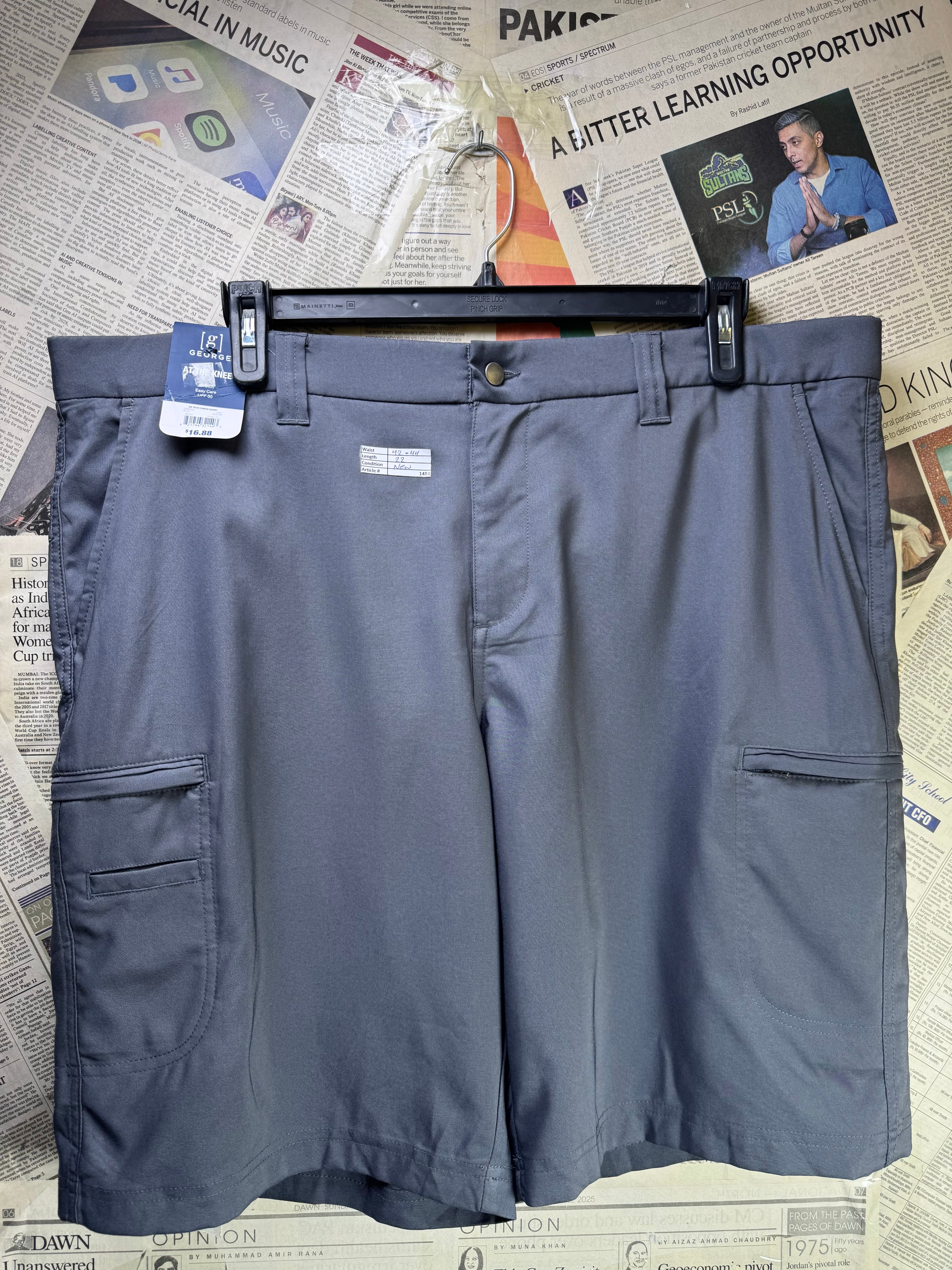 George® Waist: 42" to 44" | Grey | Performance Shorts | Poly - Spandex | 1484 - Genuine Maal
