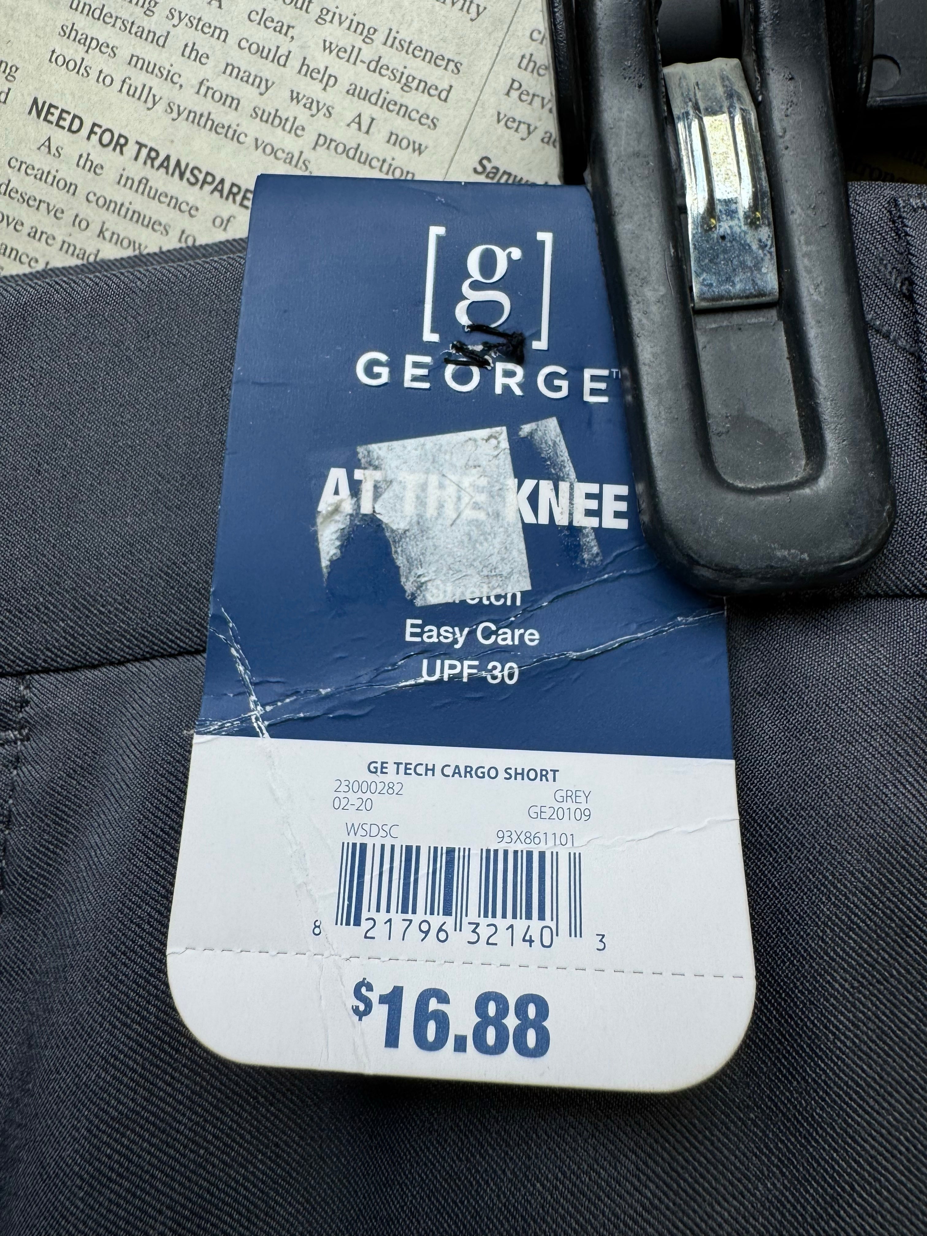 George® Waist: 42" to 44" | Grey | Performance Shorts | Poly - Spandex | 1484 - Genuine Maal