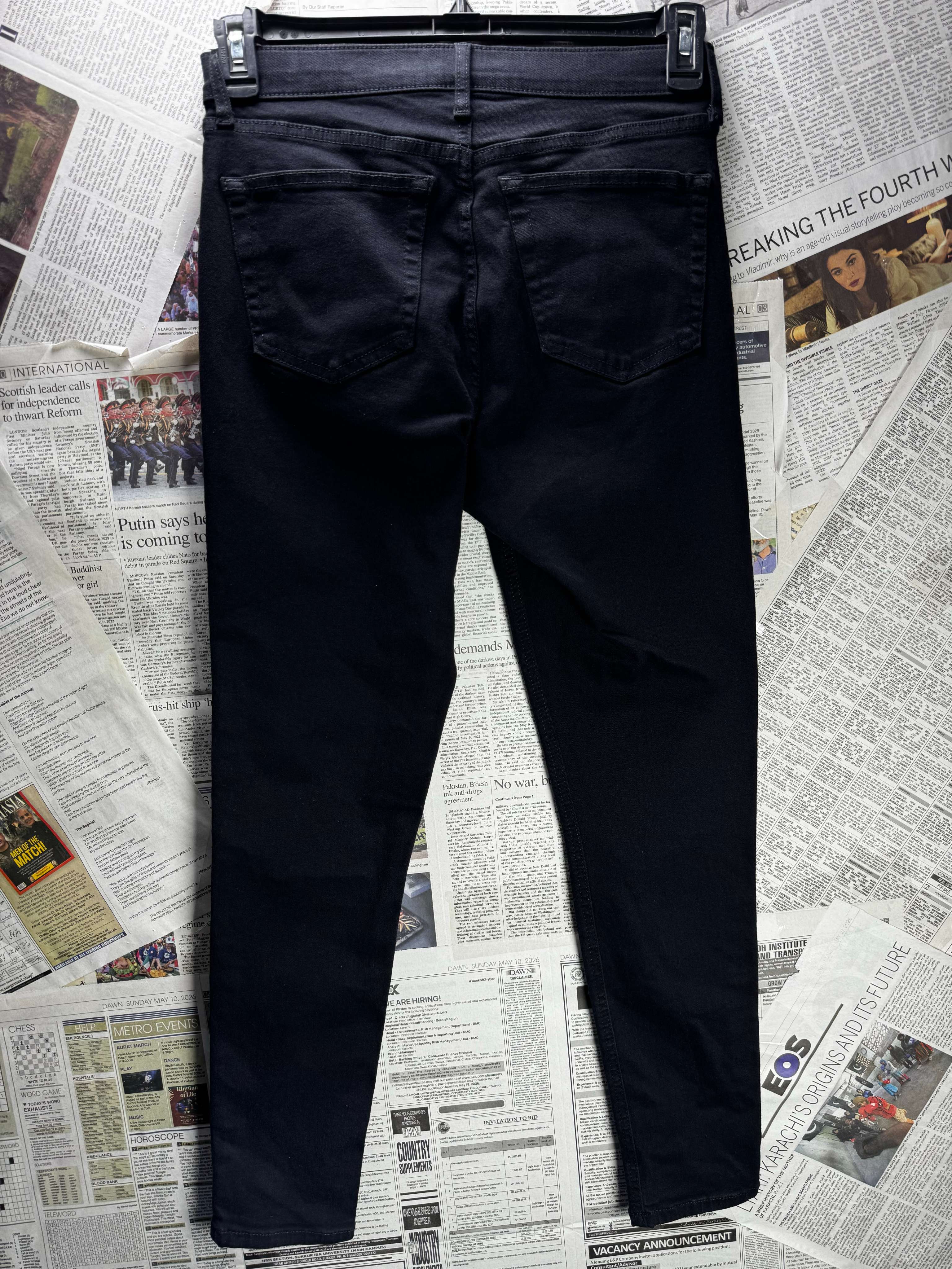 Topshop® Waist: 28" to 30" | Solid True Black | Denim Pants | B7 - 3165 - Genuine Maal