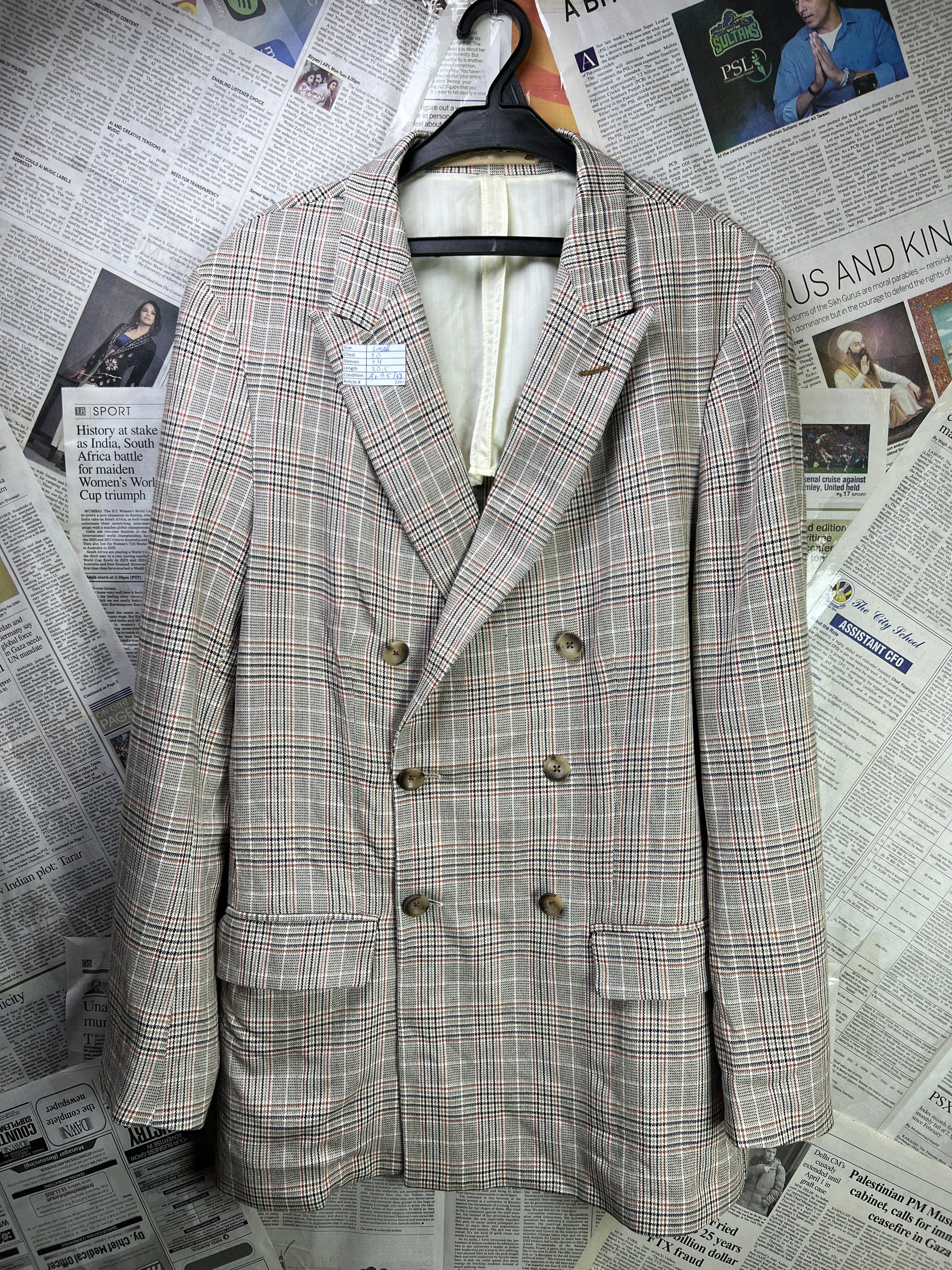 Zara® Small | Chest: 20" | Beige | Blazer | Viscos - Poly | 2268 - Genuine Maal