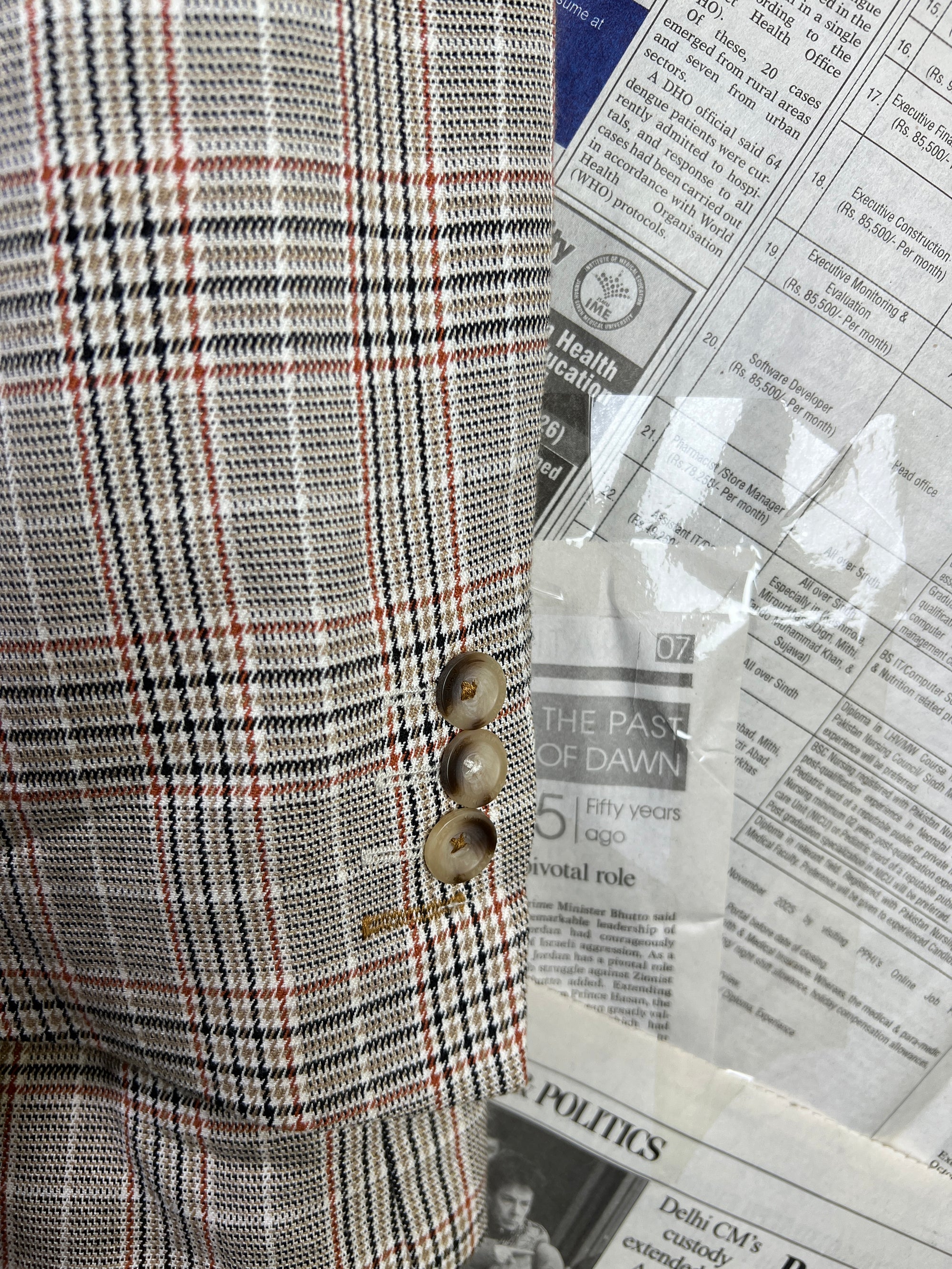 Zara® Small | Chest: 20" | Beige | Blazer | Viscos - Poly | 2268 - Genuine Maal