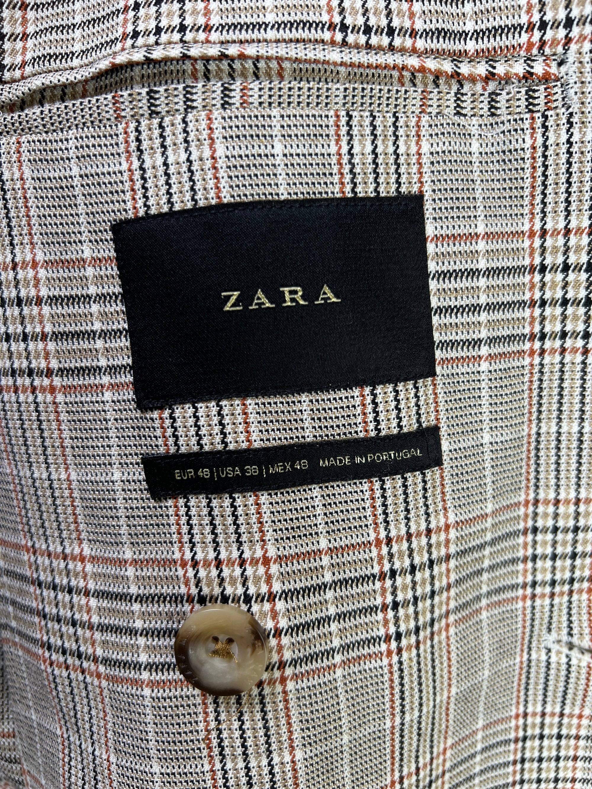Zara® Small | Chest: 20" | Beige | Blazer | Viscos - Poly | 2268 - Genuine Maal