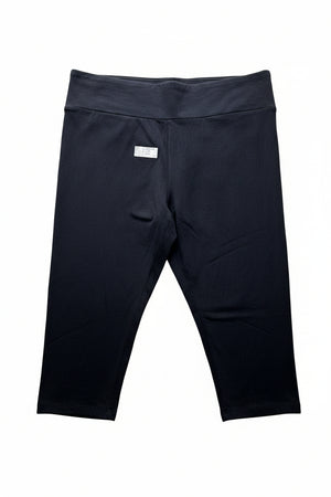 Primark® Waist: 34" to 36" | Solid Black | Cropped Leggings Shorts | B7 - 3160 - Genuine Maal