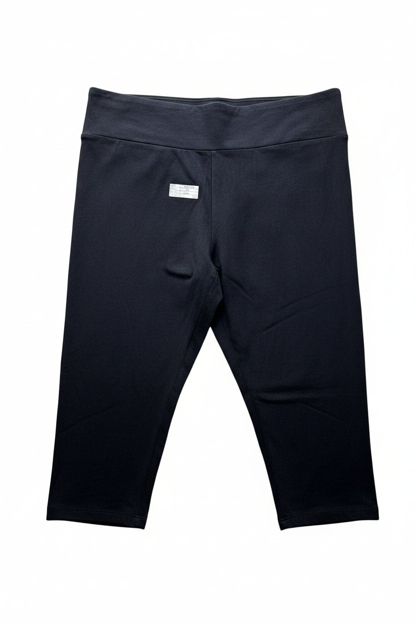 Primark® Waist: 34" to 36" | Solid Black | Cropped Leggings Shorts | B7 - 3160 - Genuine Maal