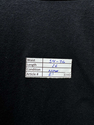 Primark® Waist: 34" to 36" | Solid Black | Cropped Leggings Shorts | B7 - 3160 - Genuine Maal